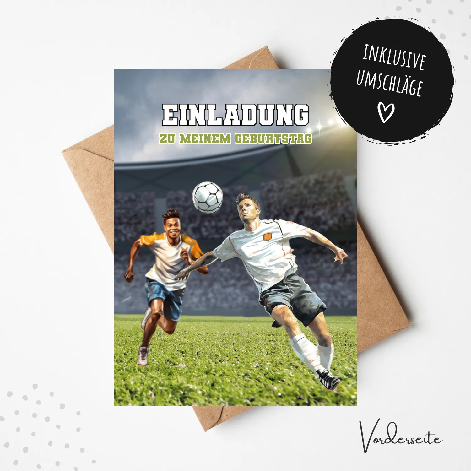 MeinBaby123 Einladungskarten Fußball 10er Set A6