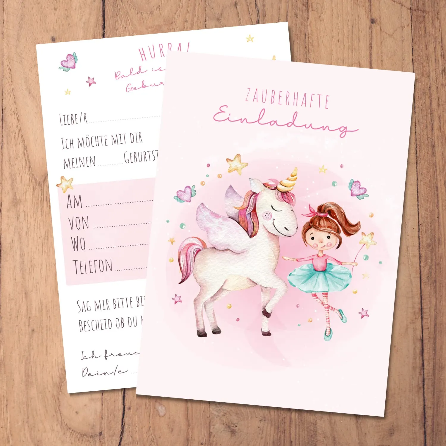 MeinBaby123 Prinzessin Einladungskarten 10er Set mit Umschlägen