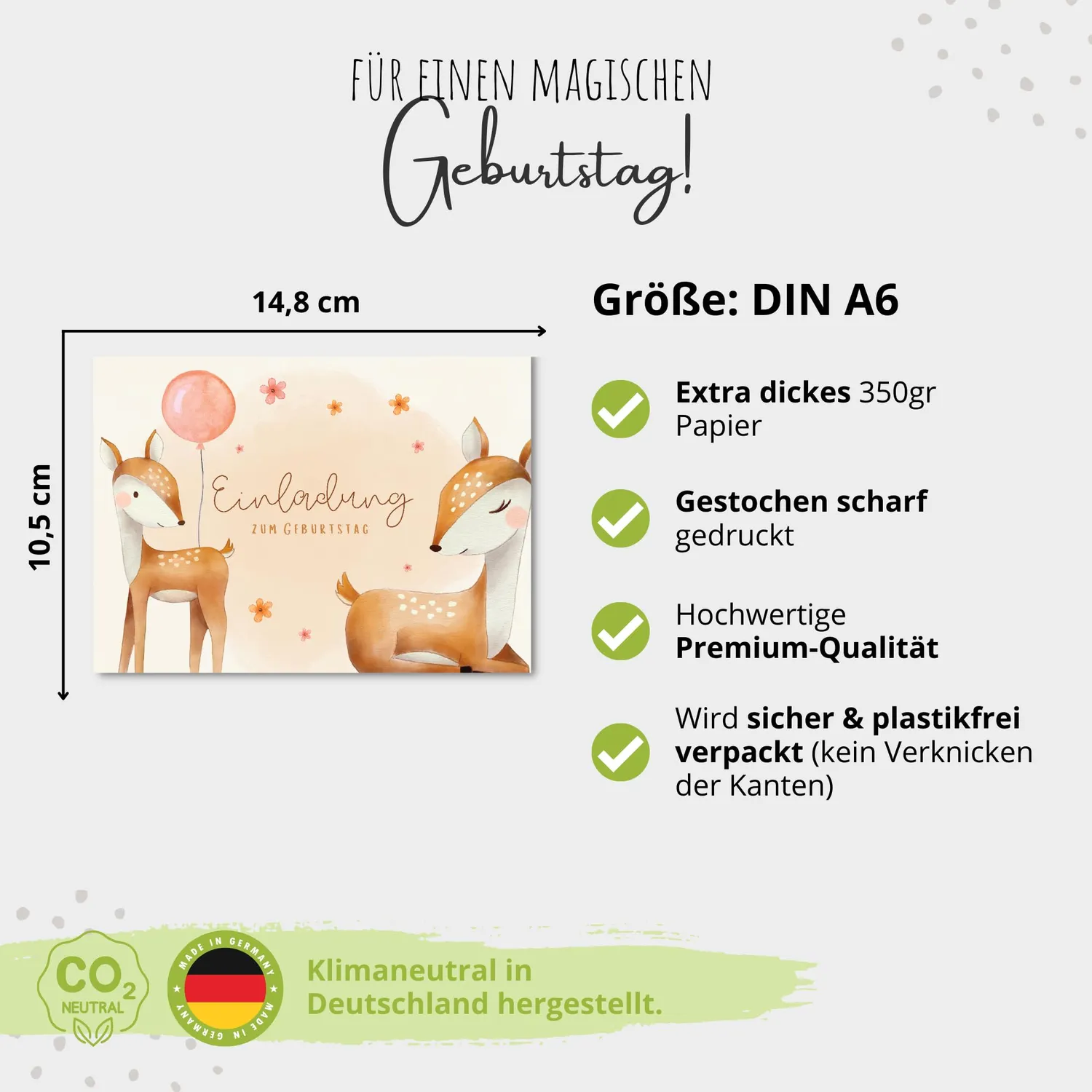 MeinBaby123 Süße Tiere Einladungskarten Kindergeburtstag 10er