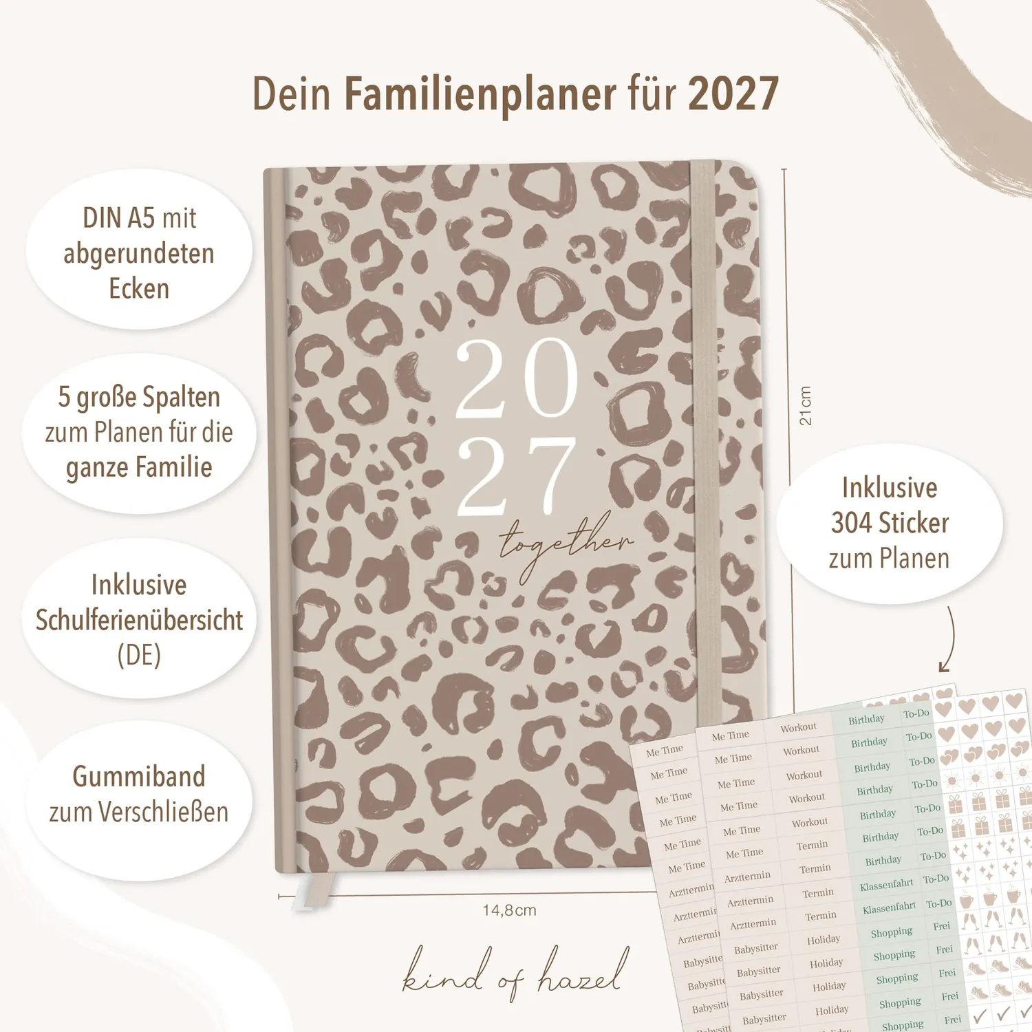 MINTKIND kind of hazel Familienplaner 2027 Kalender Leo