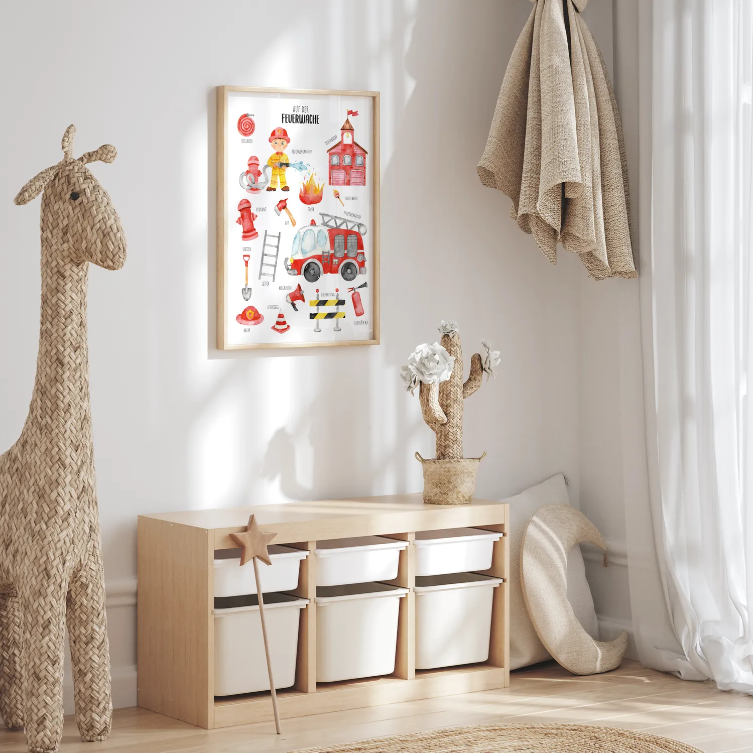 MeinBaby123 Feuerwehr Kinderzimmerposter A2 matt