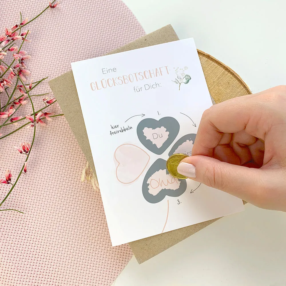 MINTKIND Du wirst Oma Rubbelkarte A6 mit Umschlag Kleeblatt