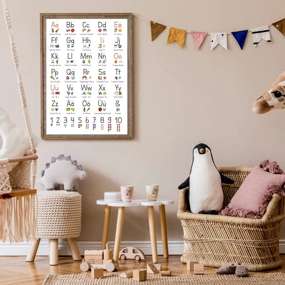 MeinBaby123 Lernposter ABC Poster A2 schwarz-weiß
