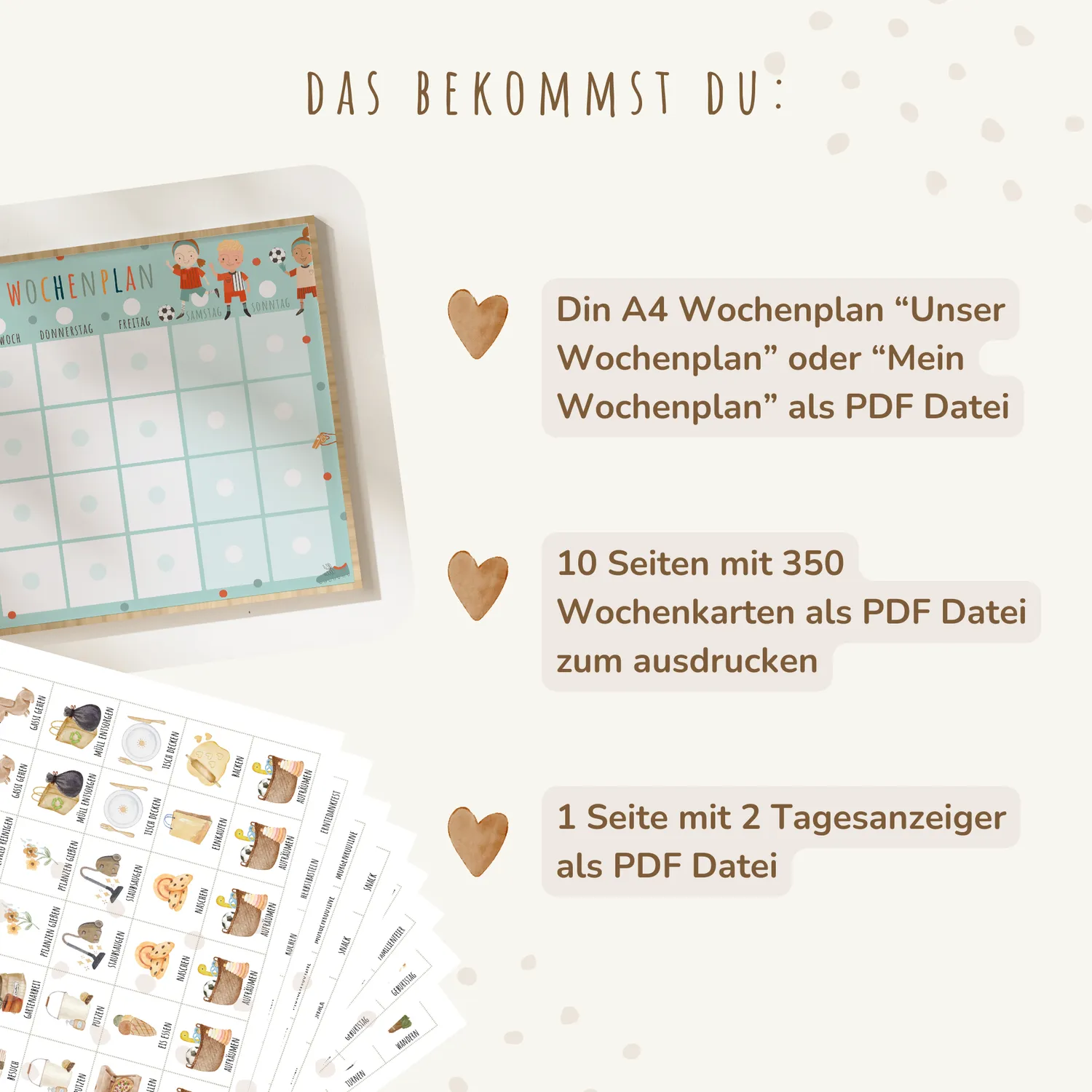 MeinBaby123 Wochenplan Fußball Stundenplan PDF zum Ausdrucken
