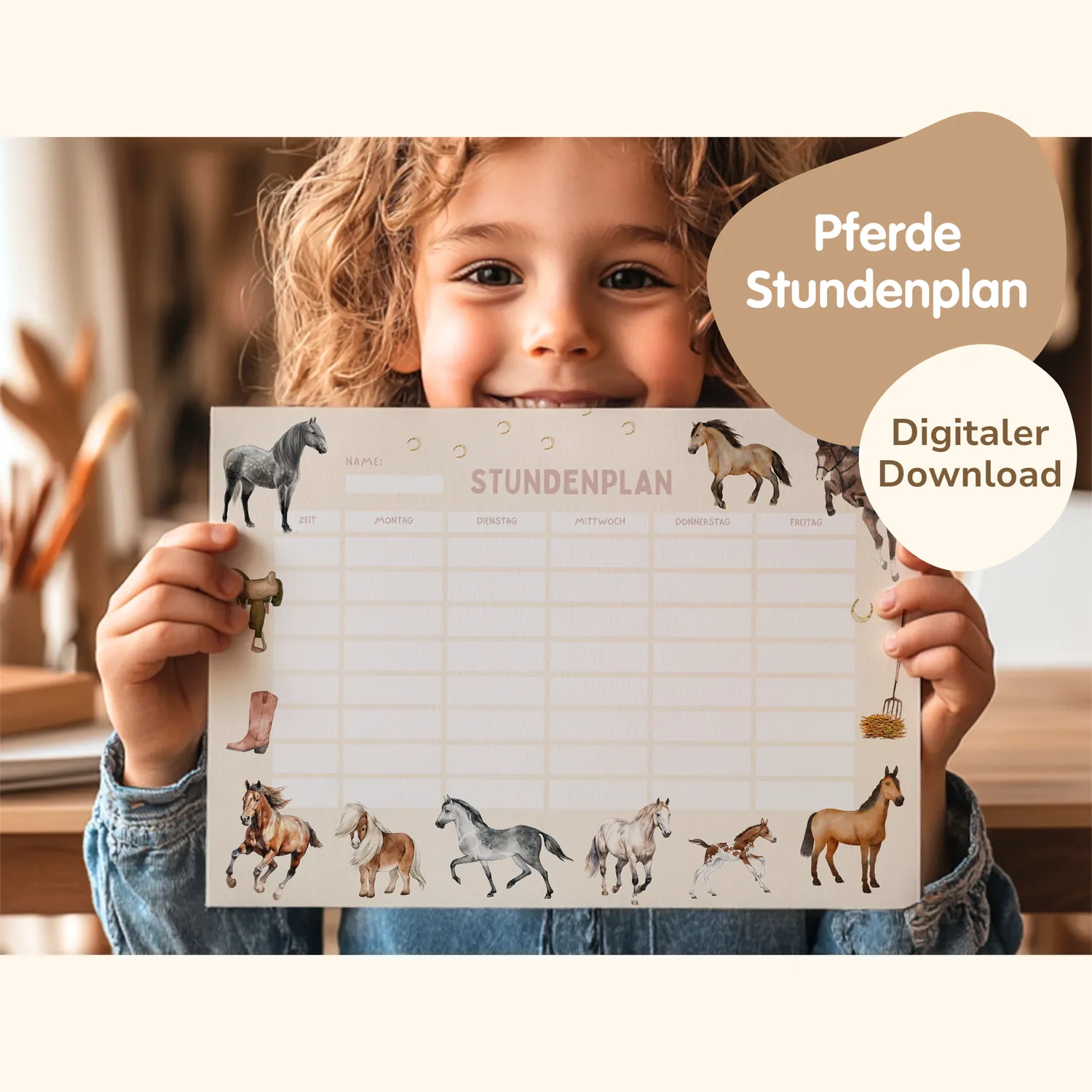 MeinBaby123 Pferde Stundenplan zum Ausdrucken PDF