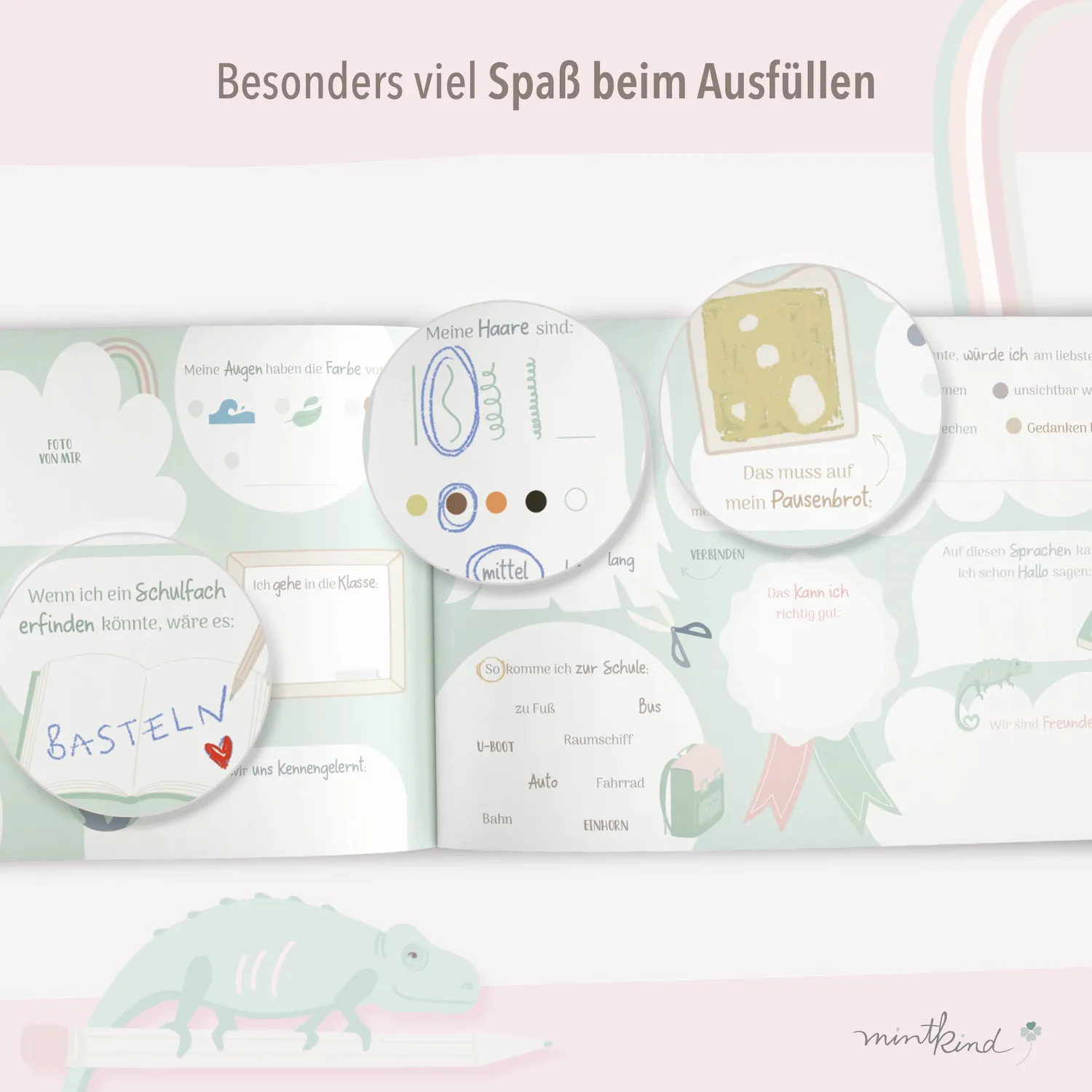 MINTKIND Meine Schulfreunde Freundebuch Rosa Grundschule