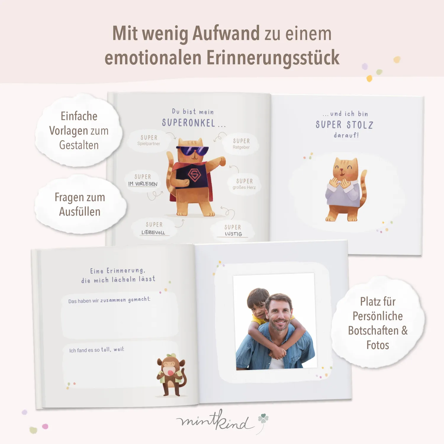 MINTKIND Geschenk Set Onkel Geschenkset mit Buch und Tasse