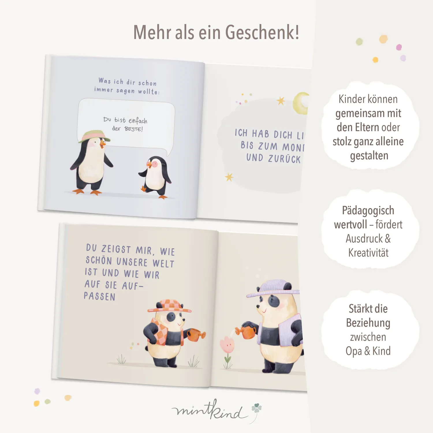 MINTKIND Opa du bist toll Geschenkbuch Ausfüllbuch Enkel