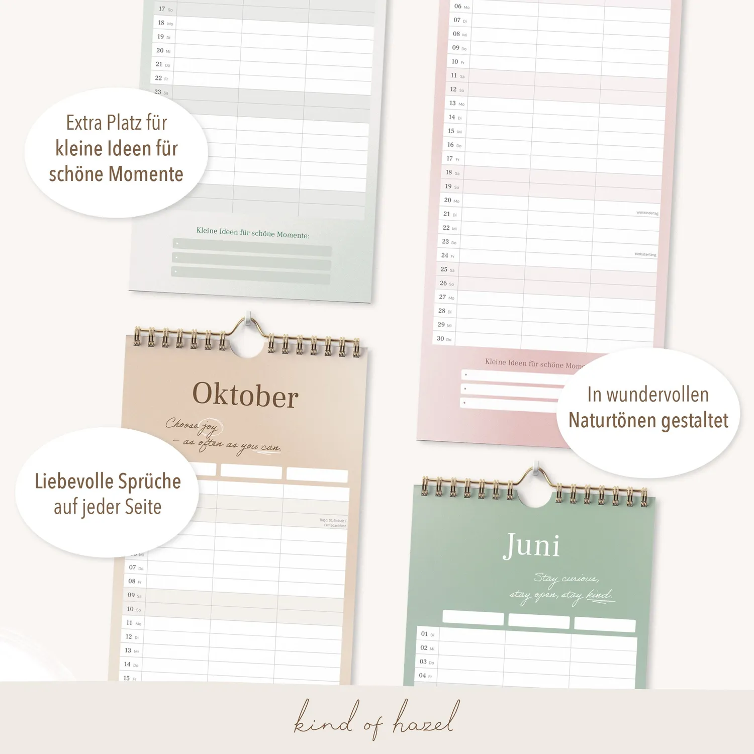 kind of hazel Wandkalender 2027 Leo Spaltenkalender 14,8x40