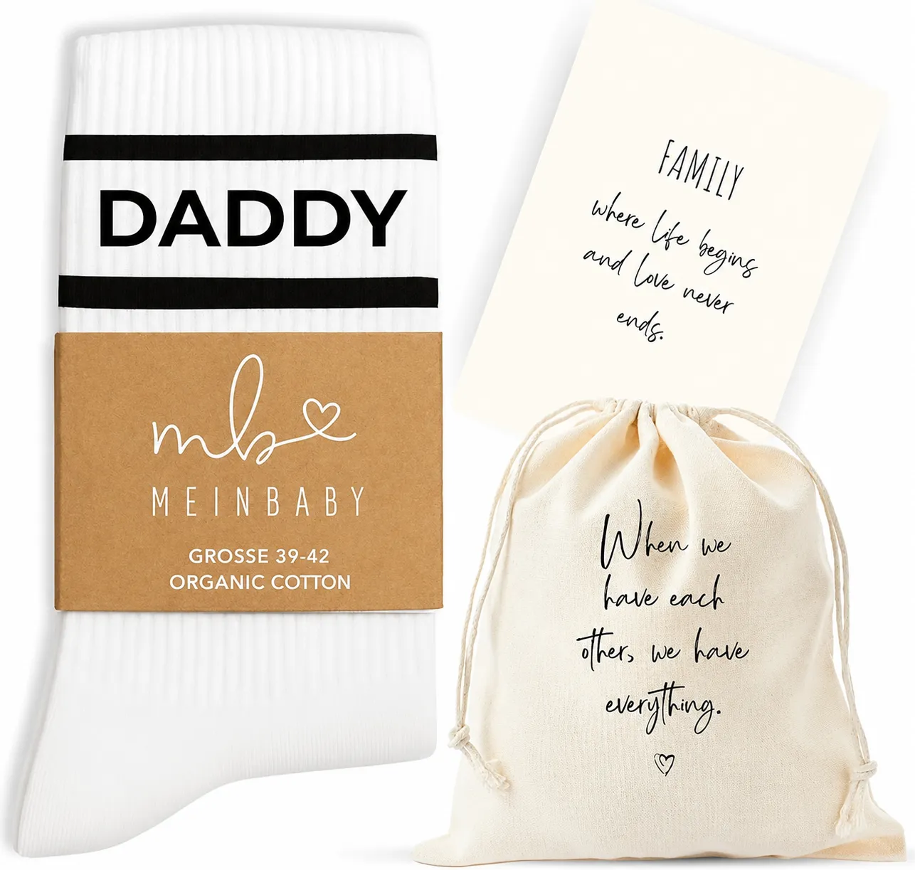 MeinBaby123 Retro-Socken Daddy Tennissocken Bio-Baumwolle 43-46