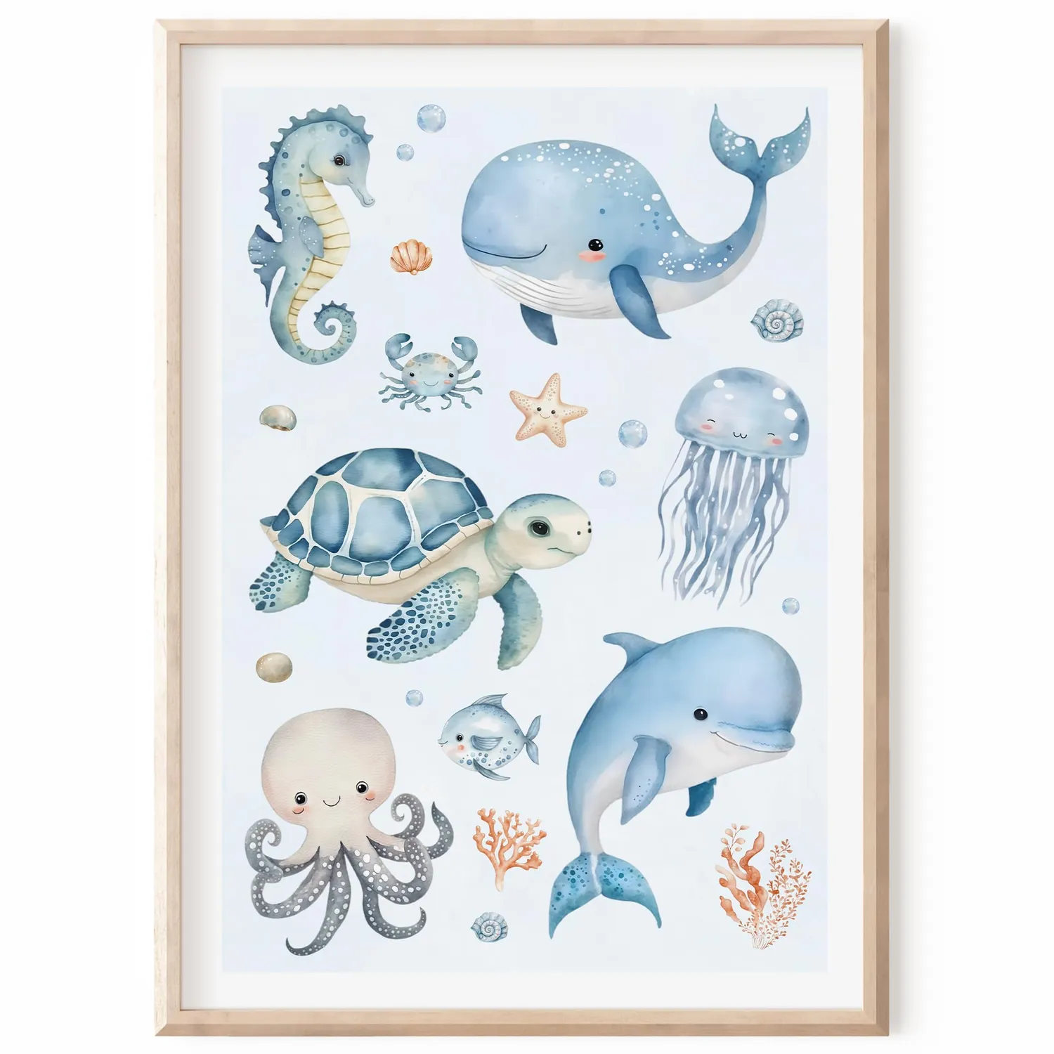 MeinBaby123 Unterwasserwelt Kinderzimmerposter A2 matt 300g