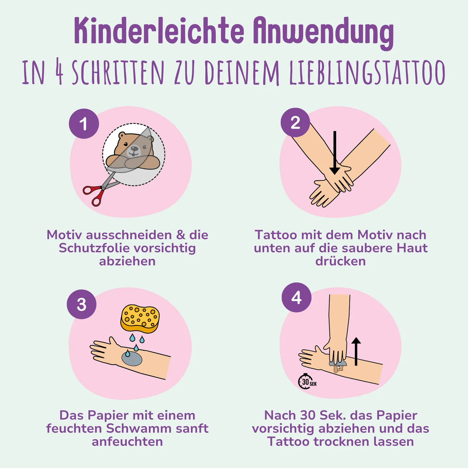 MeinBaby123 Meerjungfrauen Kinder-Tattoos 110 Stück