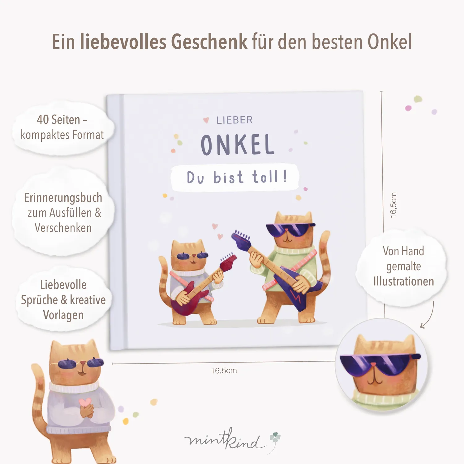 MINTKIND Lieber Onkel Du bist toll Geschenkbuch Mitmachen