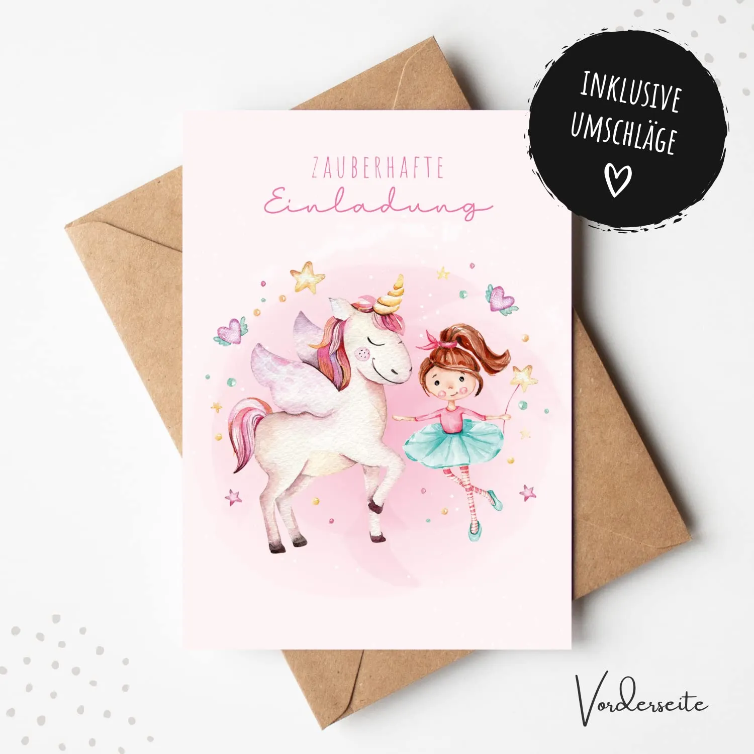 MeinBaby123 Prinzessin Einladungskarten 10er Set mit Umschlägen