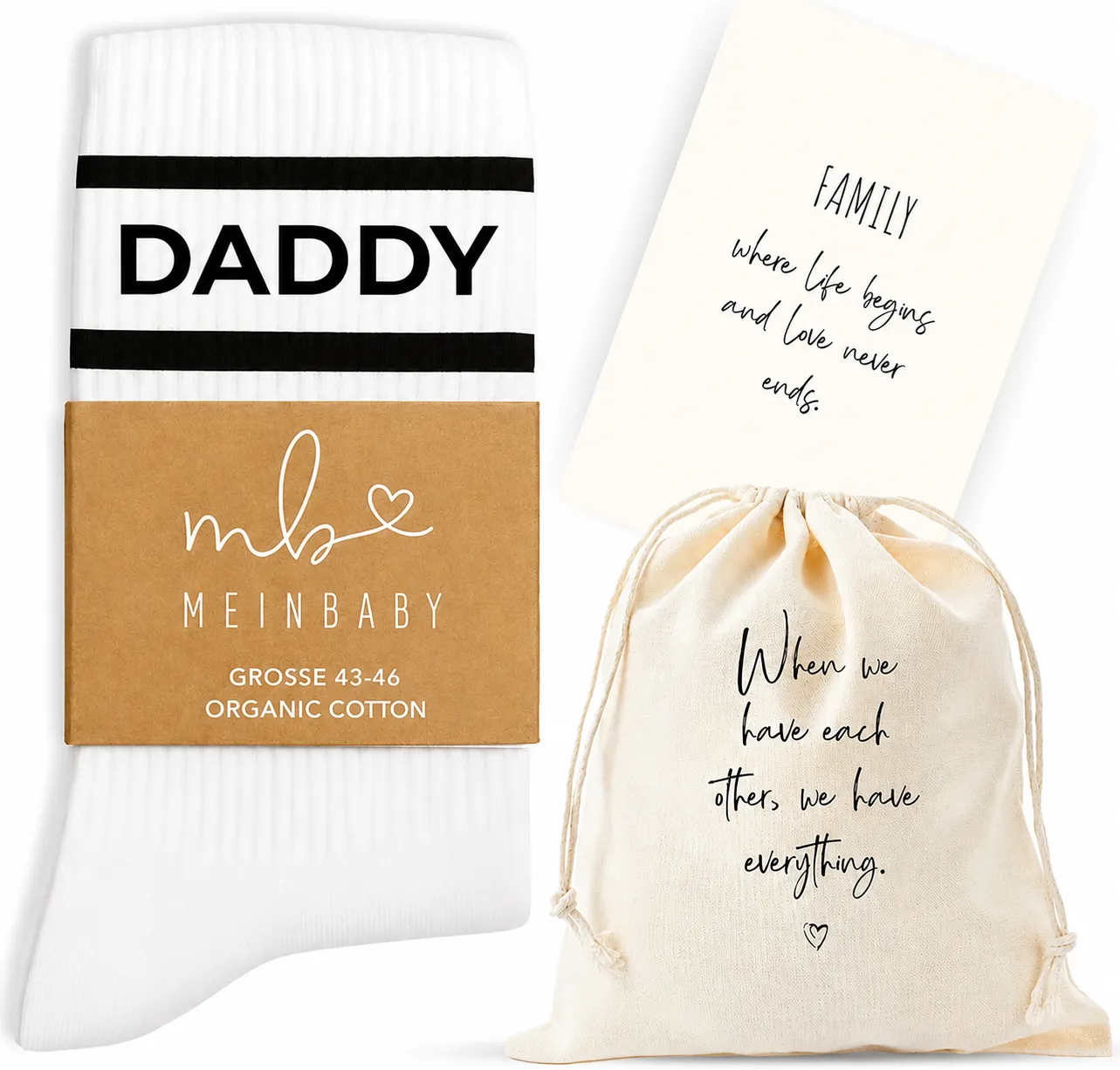 MeinBaby123 Retro-Socken Daddy Tennissocken Bio-Baumwolle 43-46