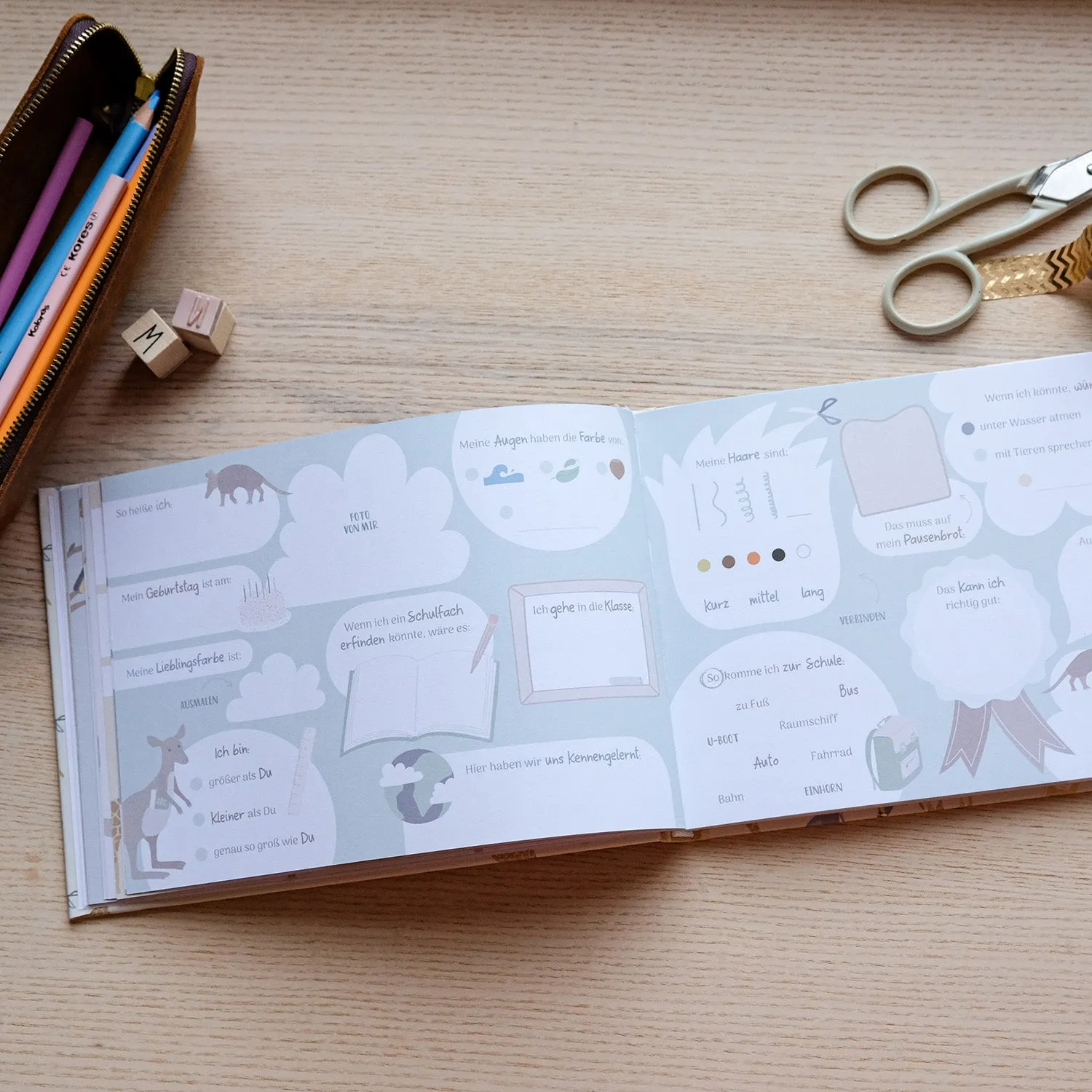 MINTKIND Meine Schulfreunde Freundebuch Natur A5 96 Seiten