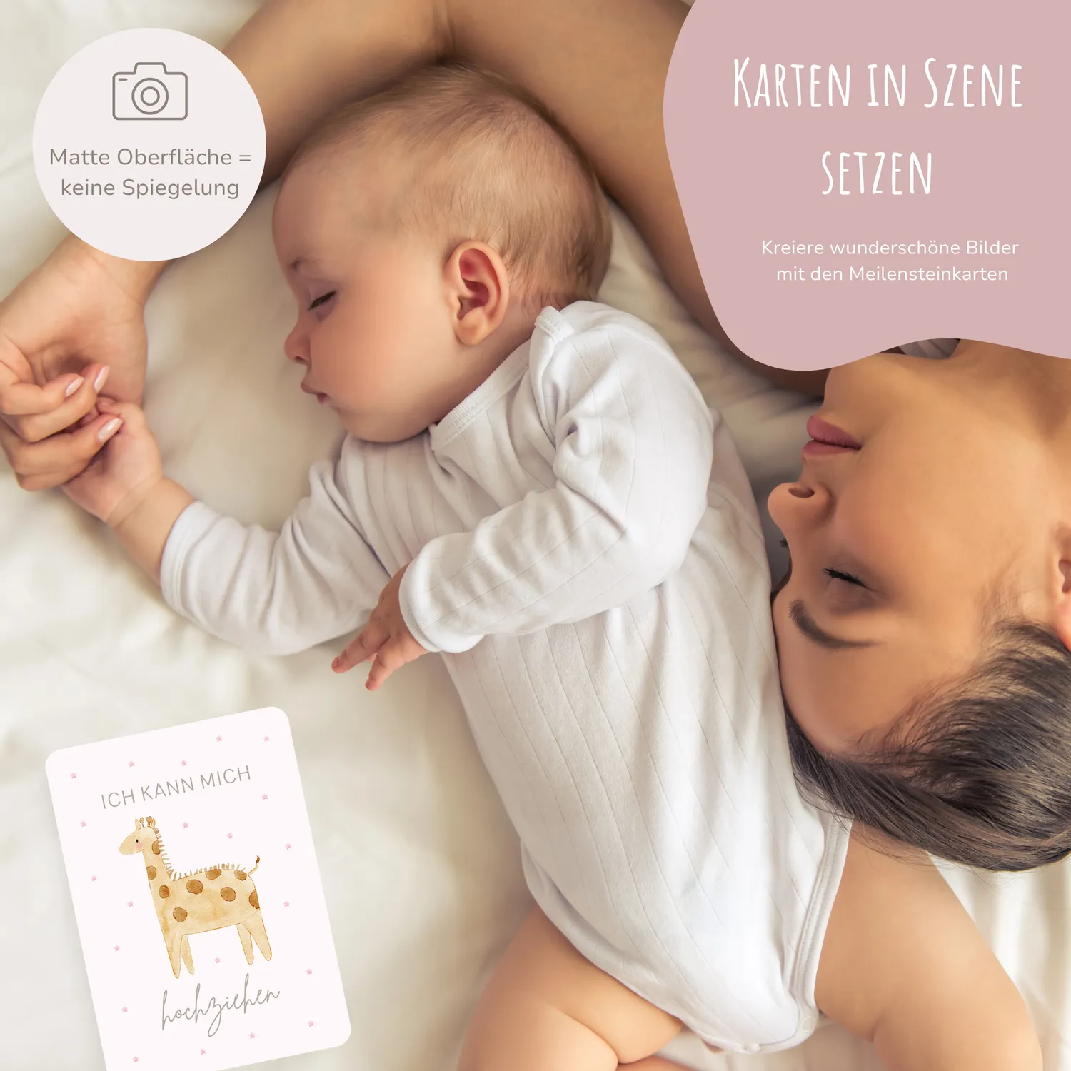 MeinBaby123 Dein erstes Jahr Meilensteinkarten 50er rosa