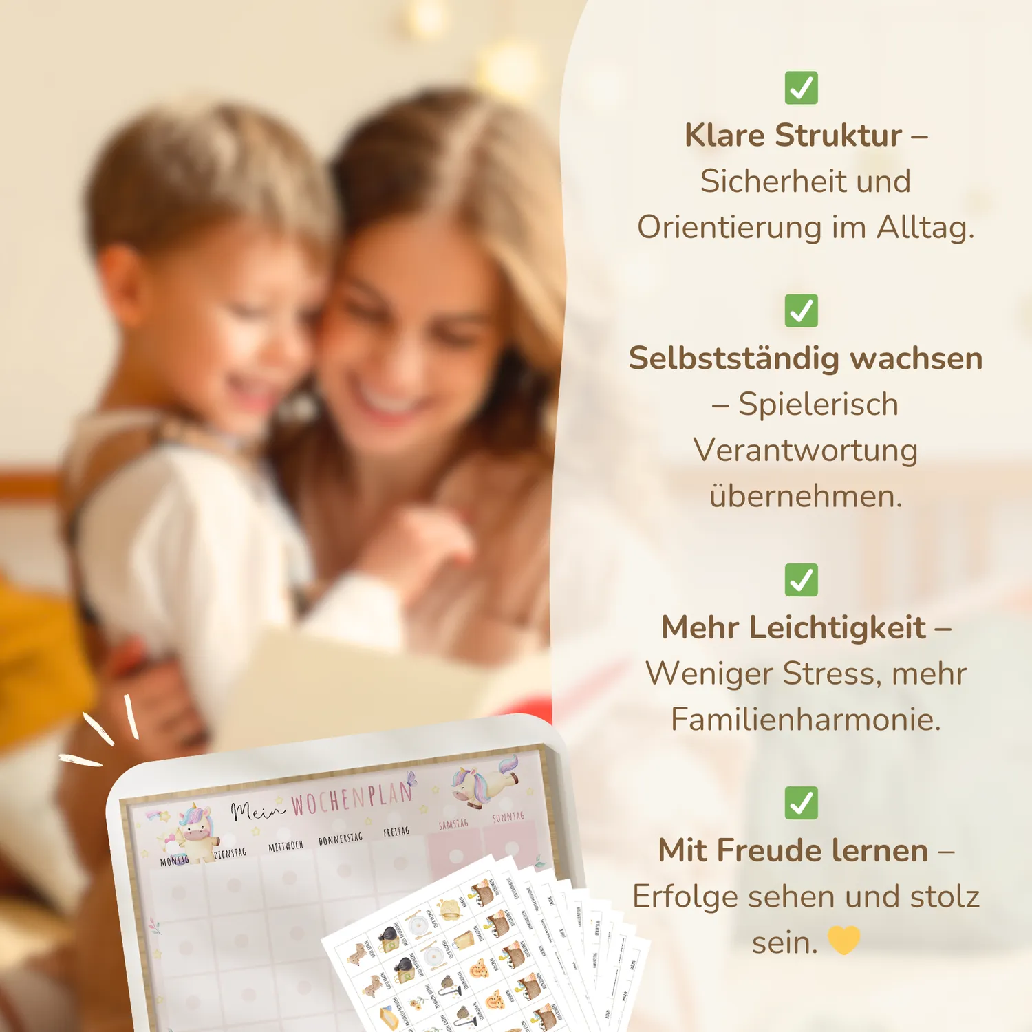MeinBaby123 Wochenplan Einhorn Montessori zum Ausdrucken