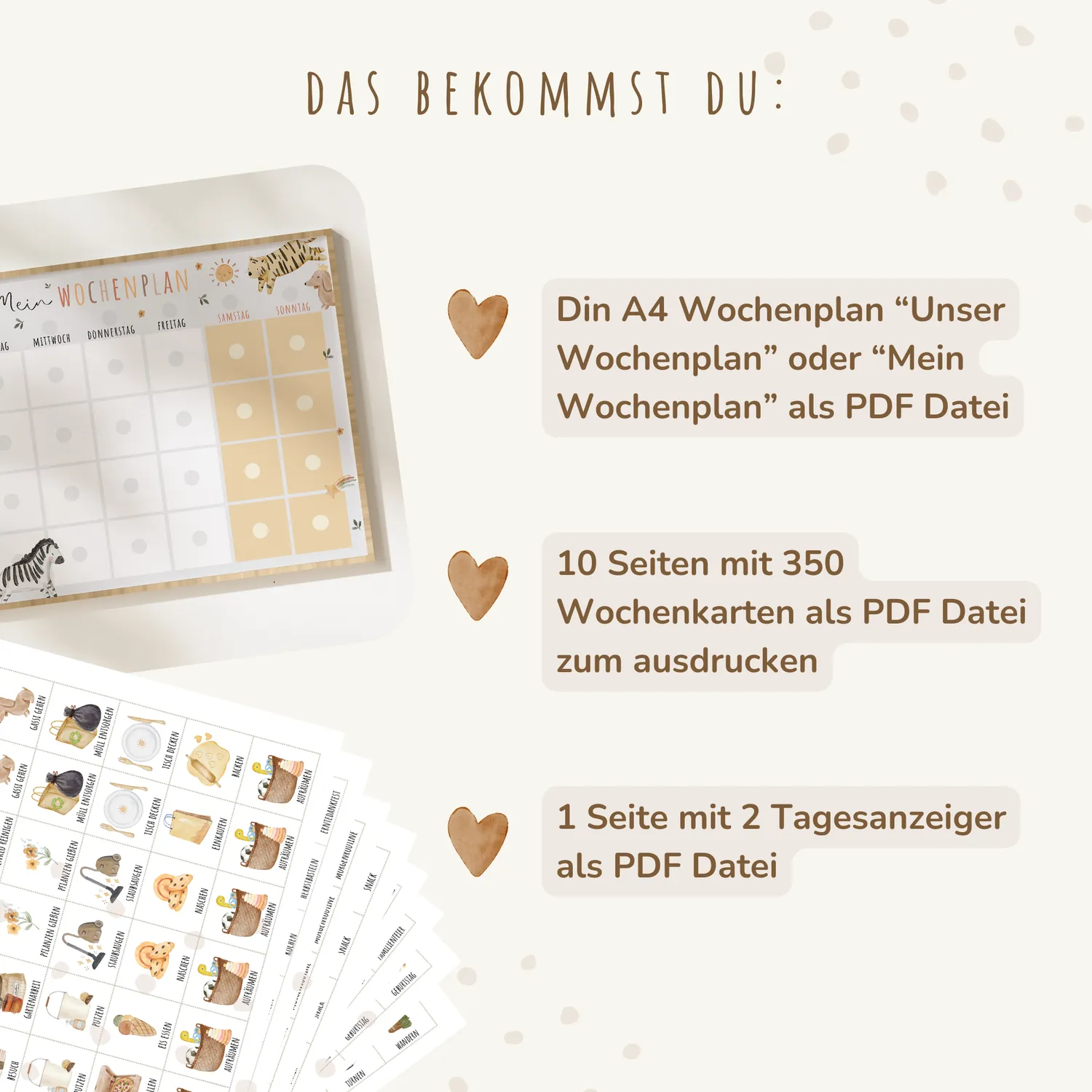 MeinBaby123 Wochenplan Montessori Boho PDF Kinder Ausdruck