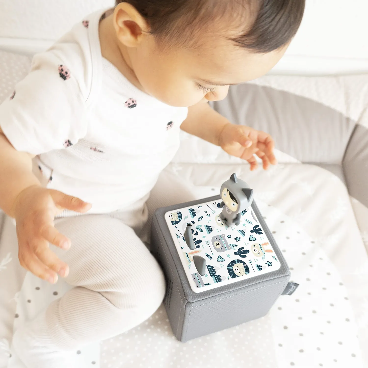 MeinBaby123 Toniebox Schutzfolie Boho Tiere Grau