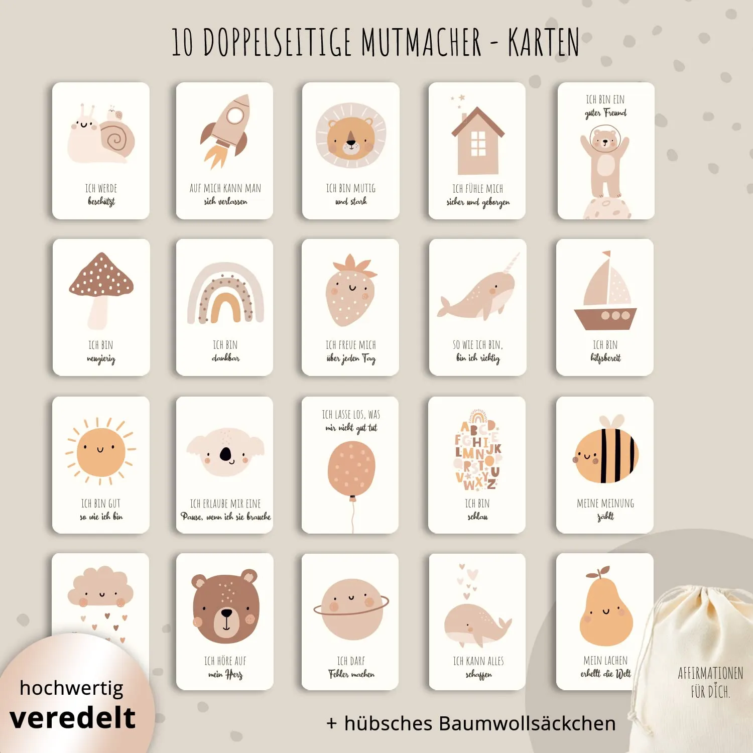 MeinBaby123 Affirmations-Karten Kinder 10 Karten