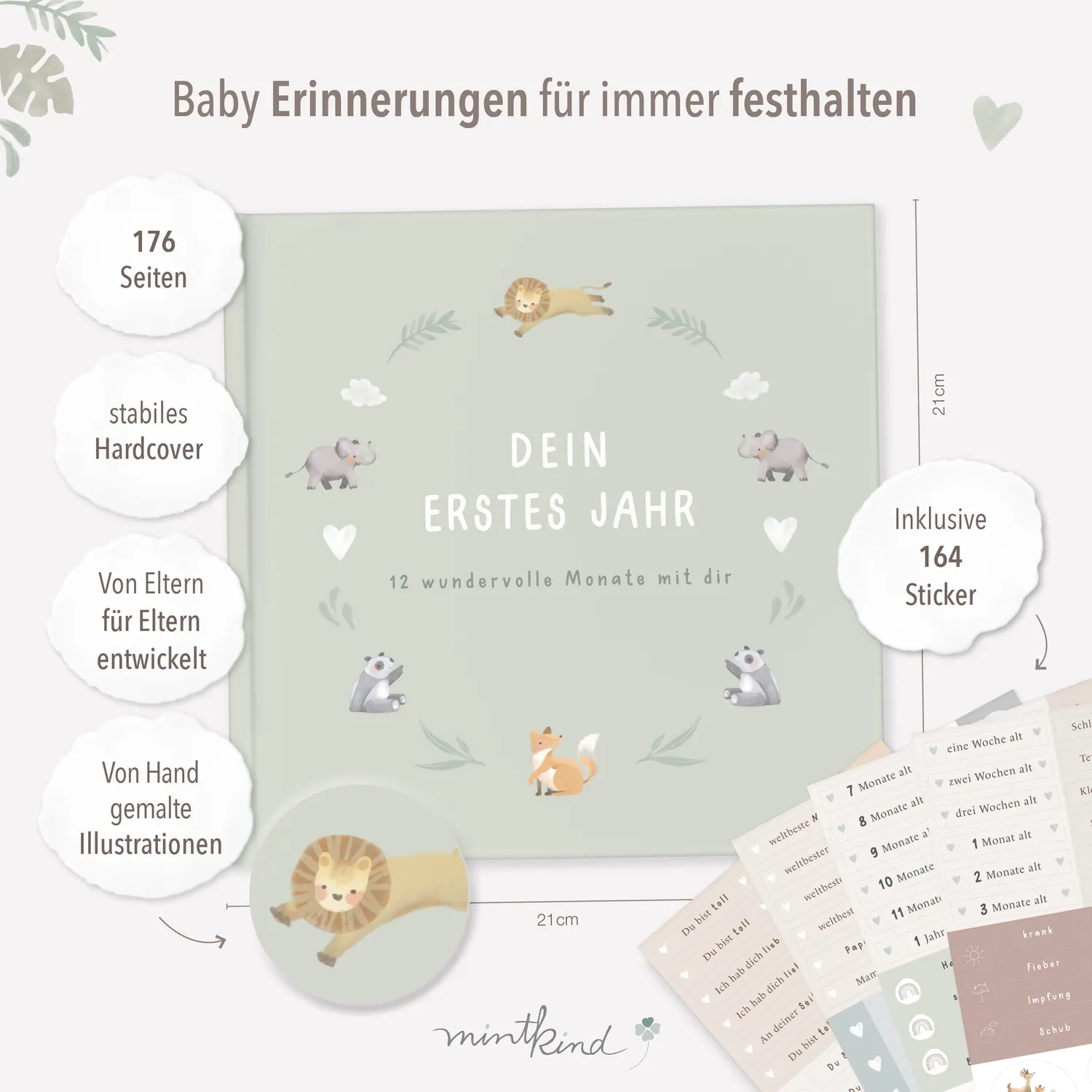 MINTKIND Hello Baby Bundle Set Babytagebuch beige