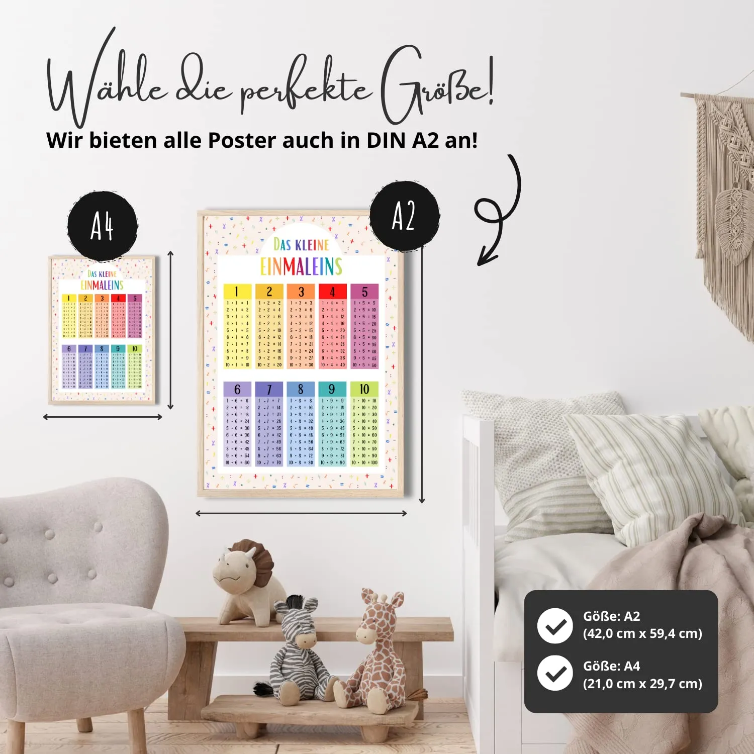 MeinBaby123 Einmaleins Lernposter A4 bunt
