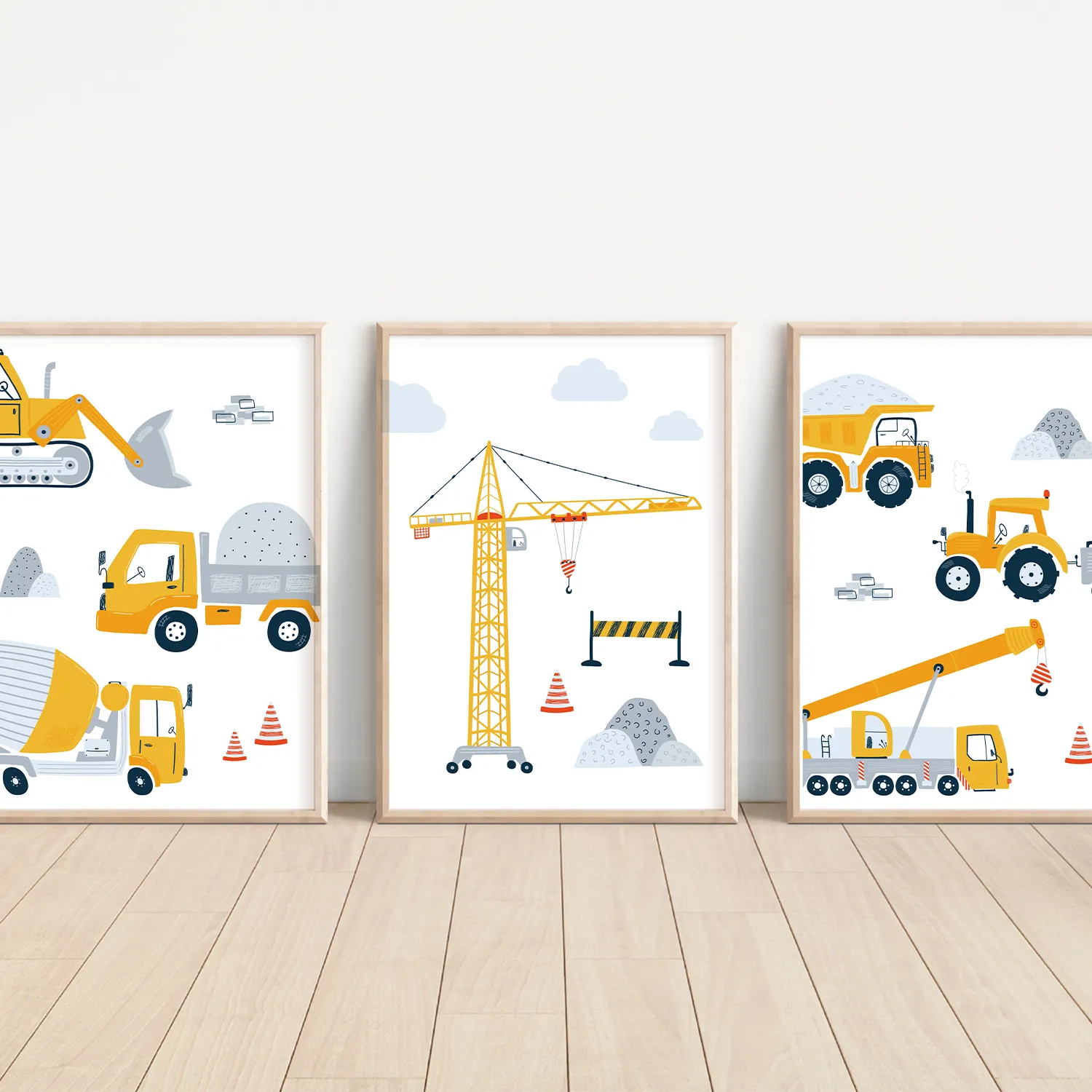 MeinBaby123 Bagger Poster 3er Set A4 matt