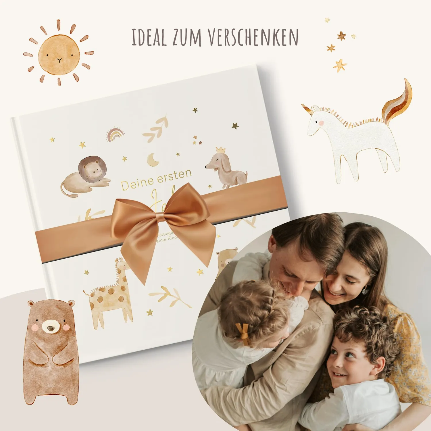 MeinBaby123 Deine ersten 10 Jahre Erinnerungsalbum Naturpapier