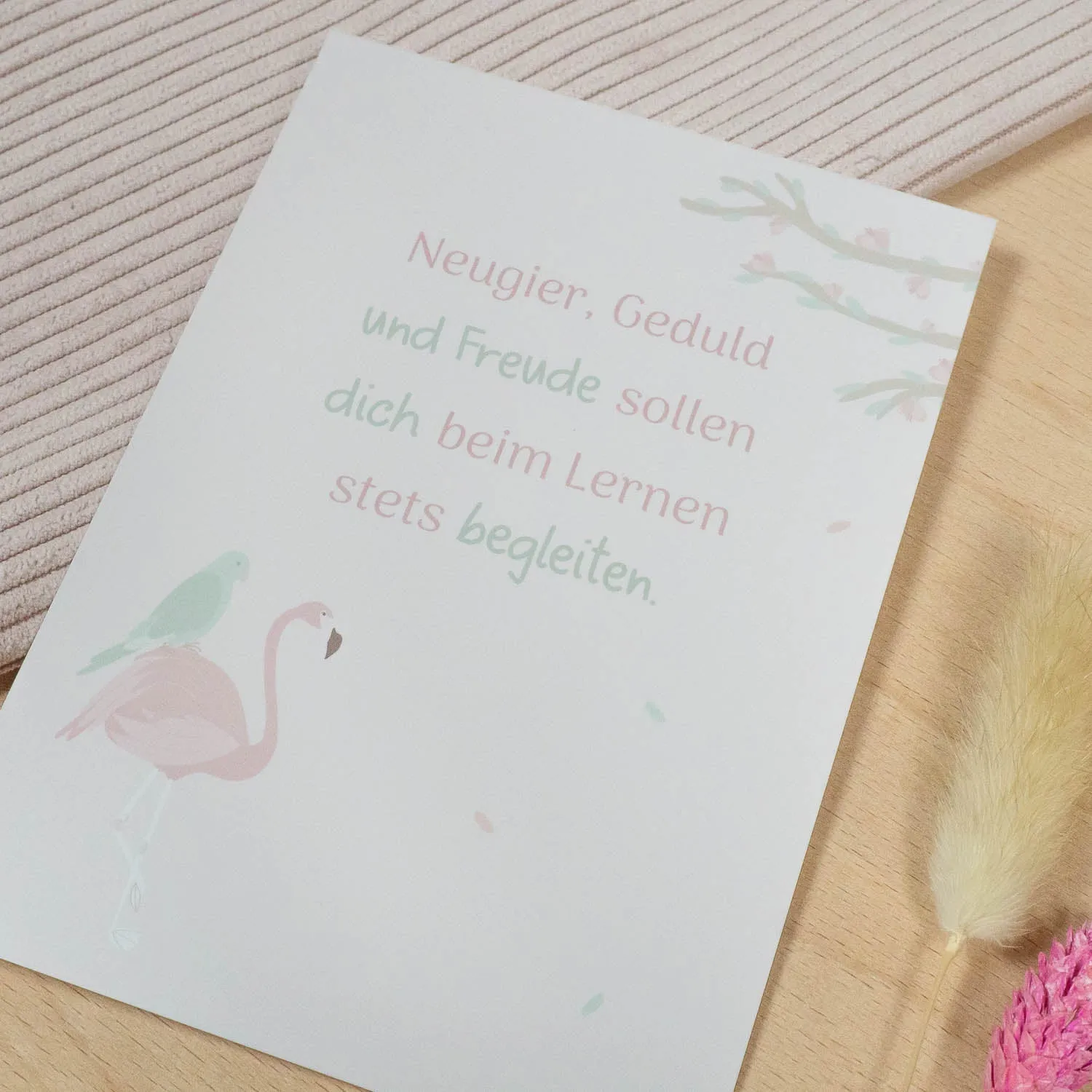 MINTKIND Spruch Rosa Postkarte DIN A6 Kinderzimmer