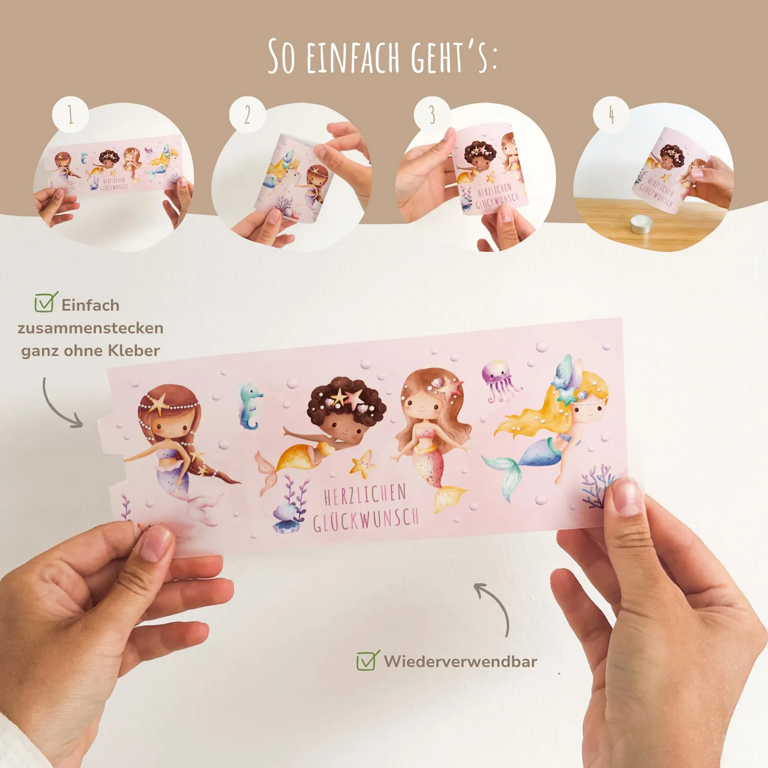 MeinBaby123 Meerjungfrauen Windlicht 10 Stück Set