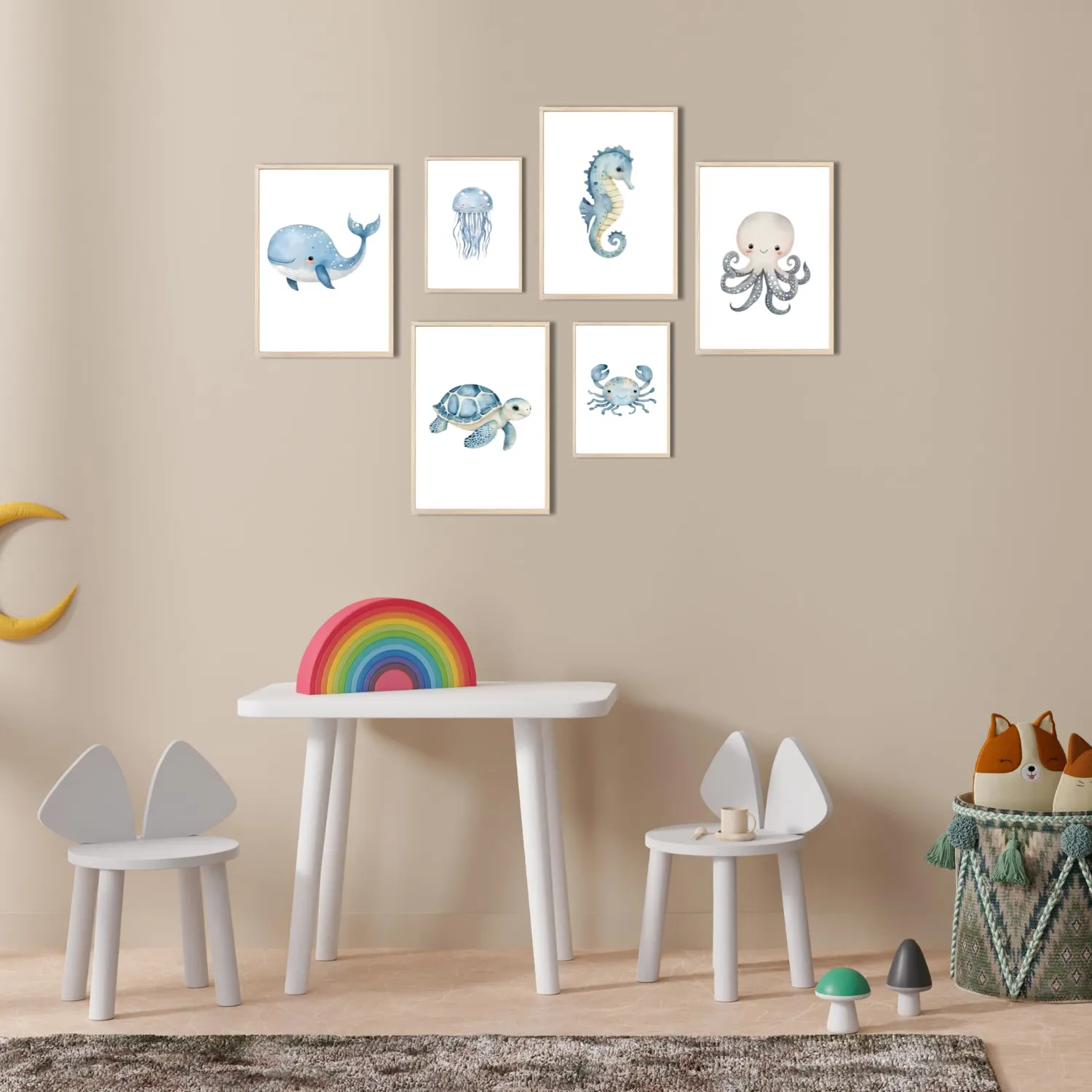 MeinBaby123 Unterwasserwelt Poster 6er Set A4 & A5 matt