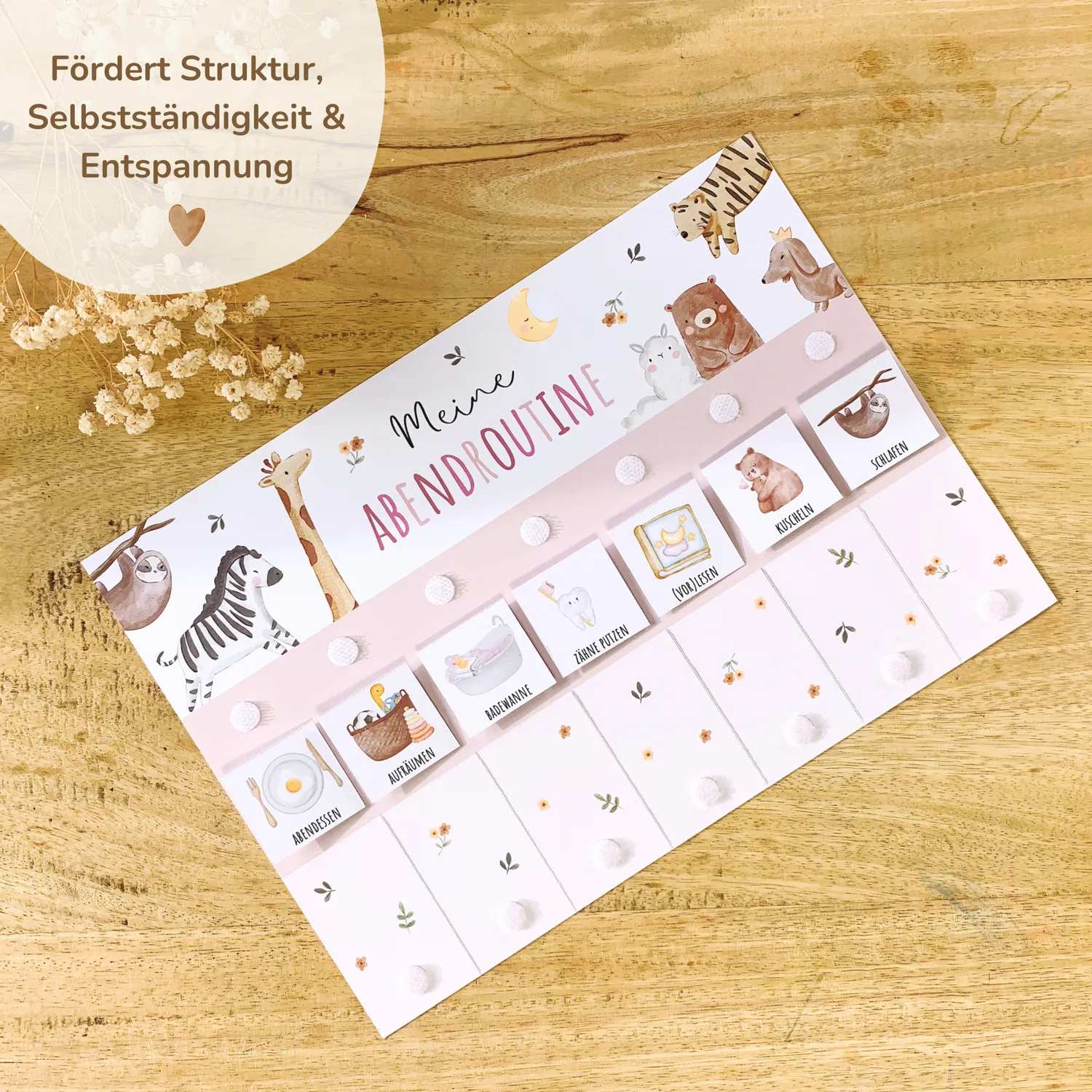 MeinBaby123 Morgenroutine Abendroutine Plan Boho Rosa PDF