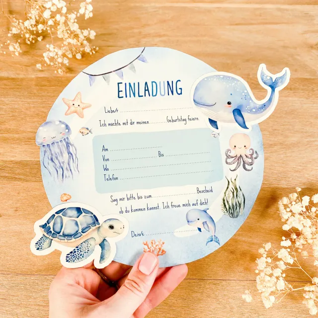 MeinBaby123 Unterwasserwelt Einladungen Bastelset