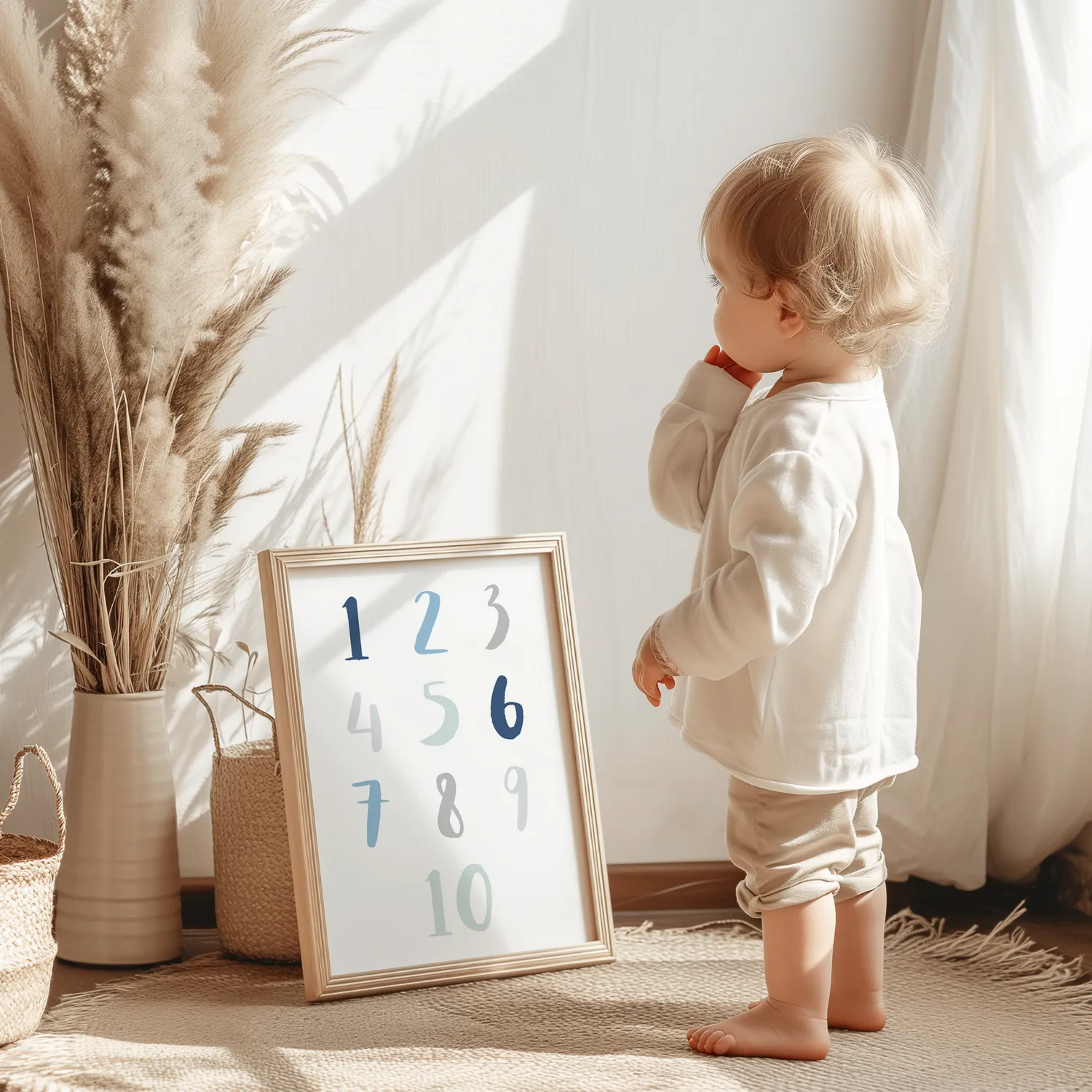 MeinBaby123 Lernposter ABC Zahlen 3er Set blau A4