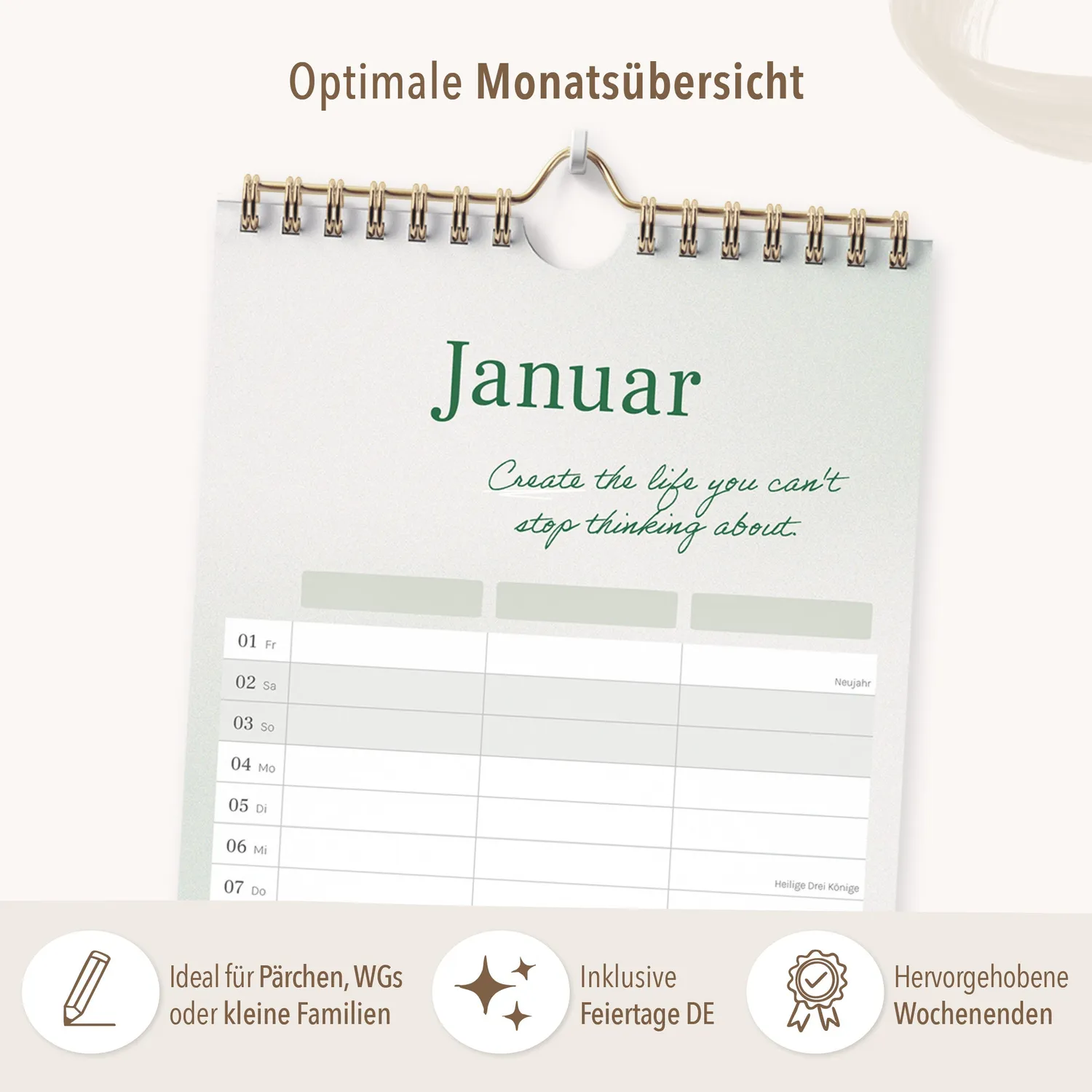 kind of hazel Wandkalender 2027 Leo Spaltenkalender 14,8x40