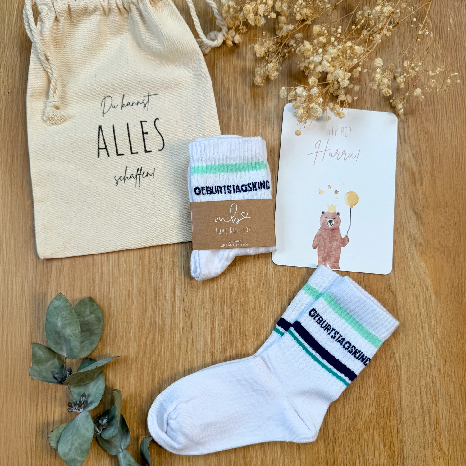 MeinBaby123 Geburtstagskind Socken Blau Baumwolle 1 Paar