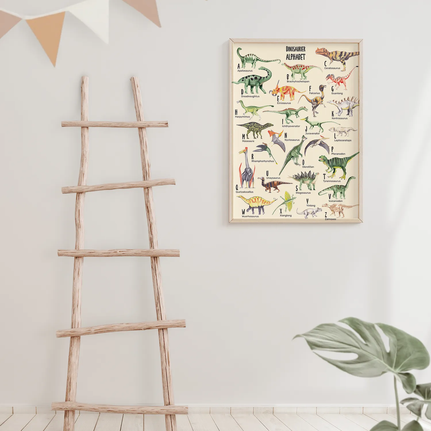 MeinBaby123 Dino ABC Poster A2 Lernposter