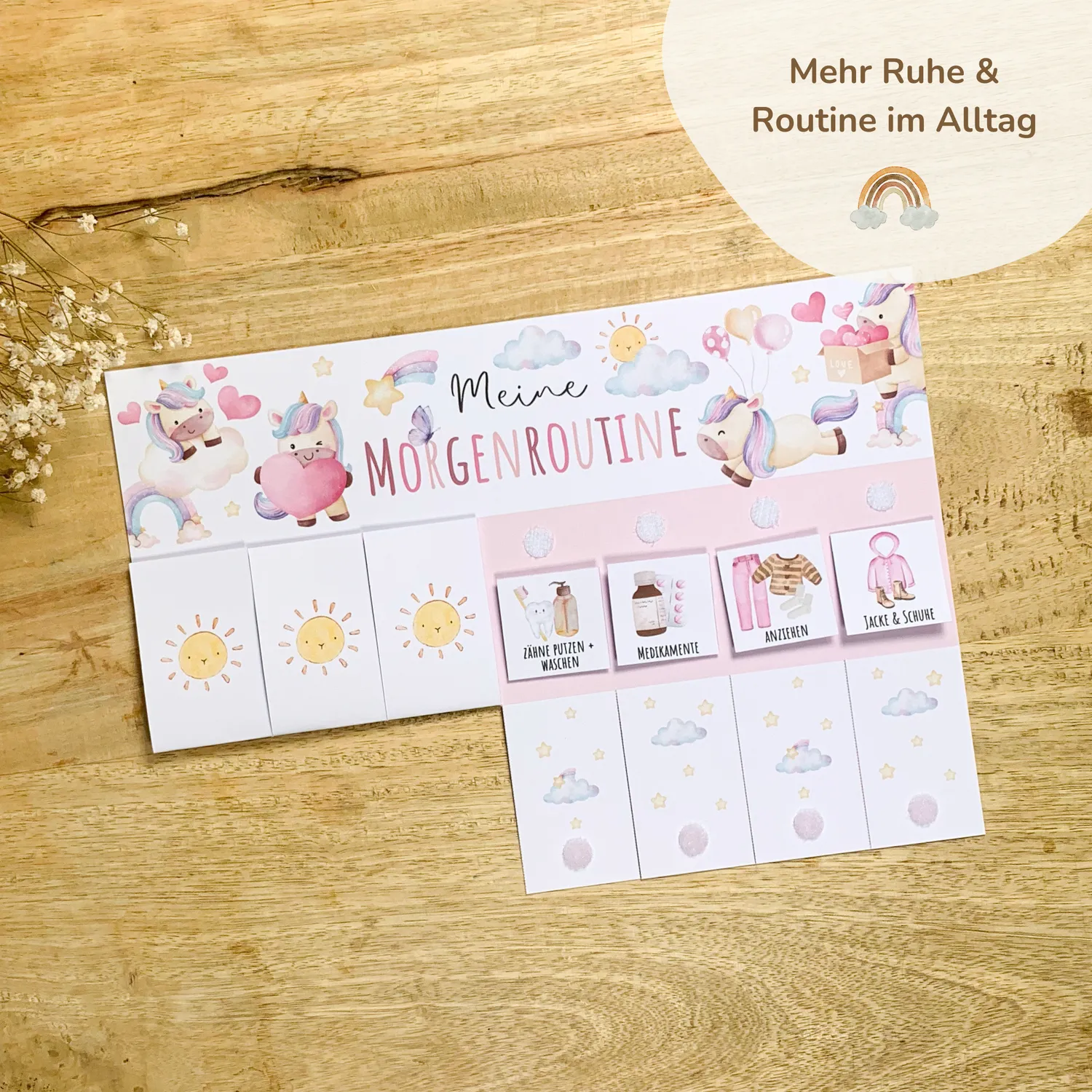 MeinBaby123 Morgen-Abendroutine Einhorn Stundenplan PDF