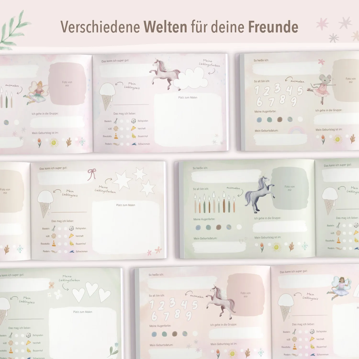 MINTKIND Kindergarten Ballerina Freundebuch 25 Seiten Rosa