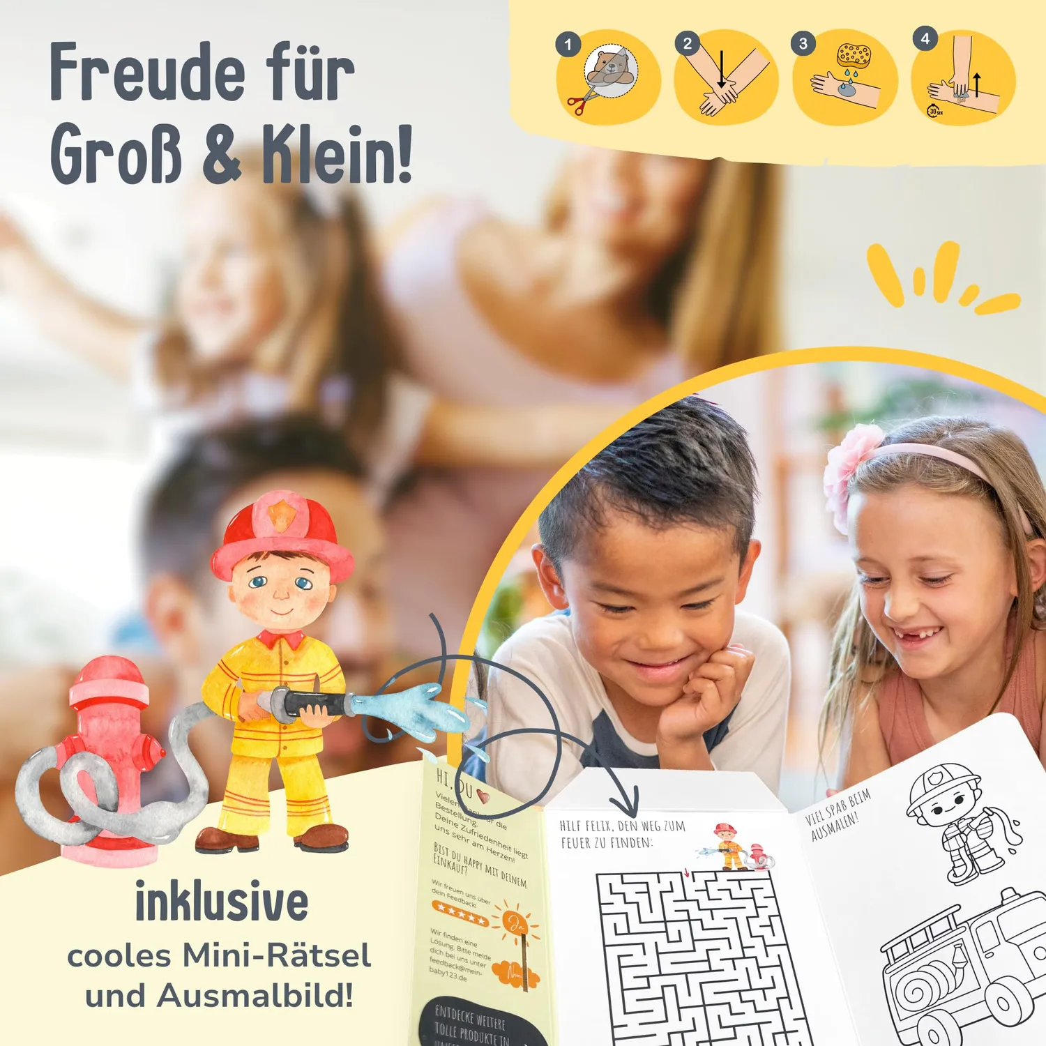 MeinBaby123 Kinder Tattoos Fahrzeuge Bagger 5er Set 550 Stück