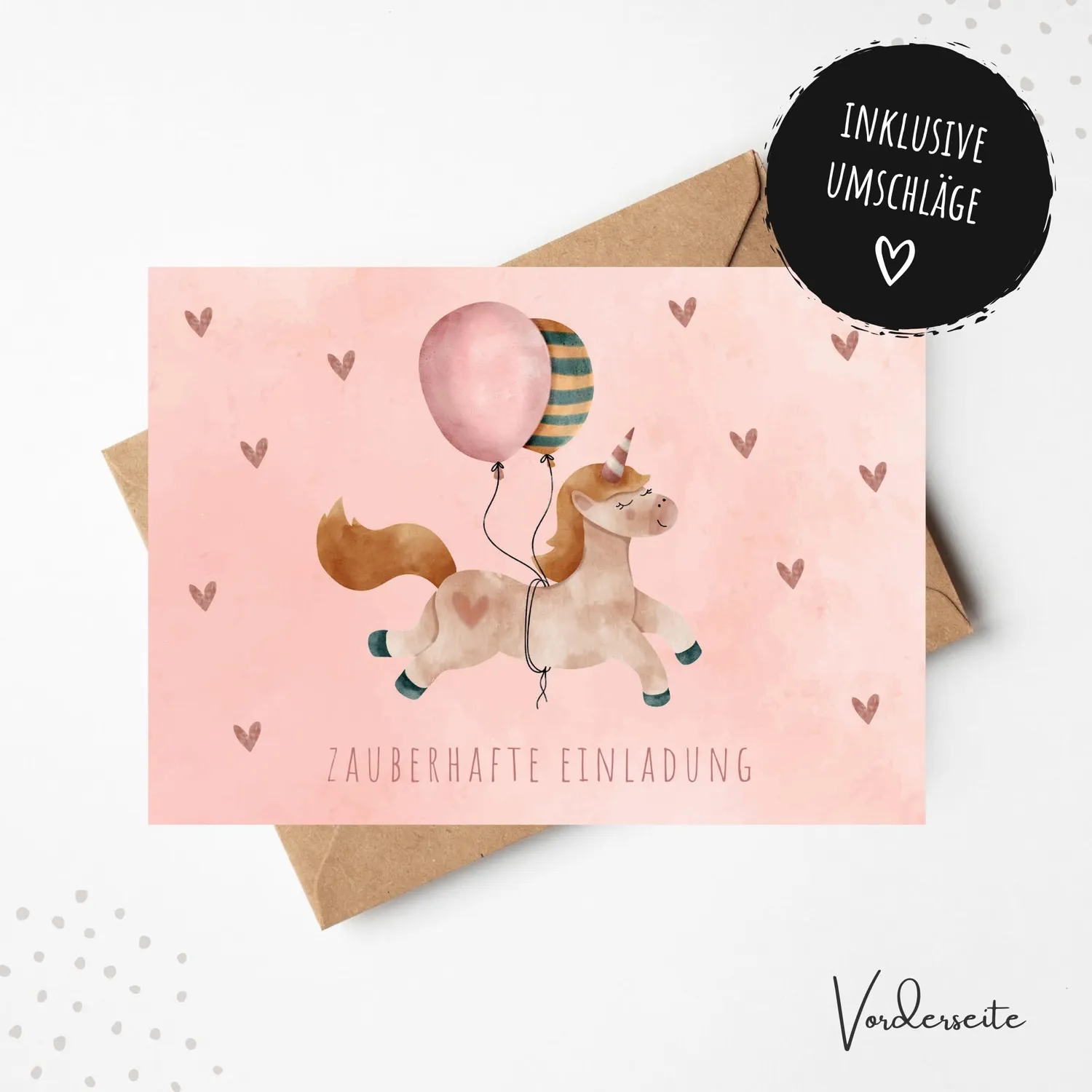 MeinBaby123 Einladungskarten Kindergeburtstag Einhorn 10er Set