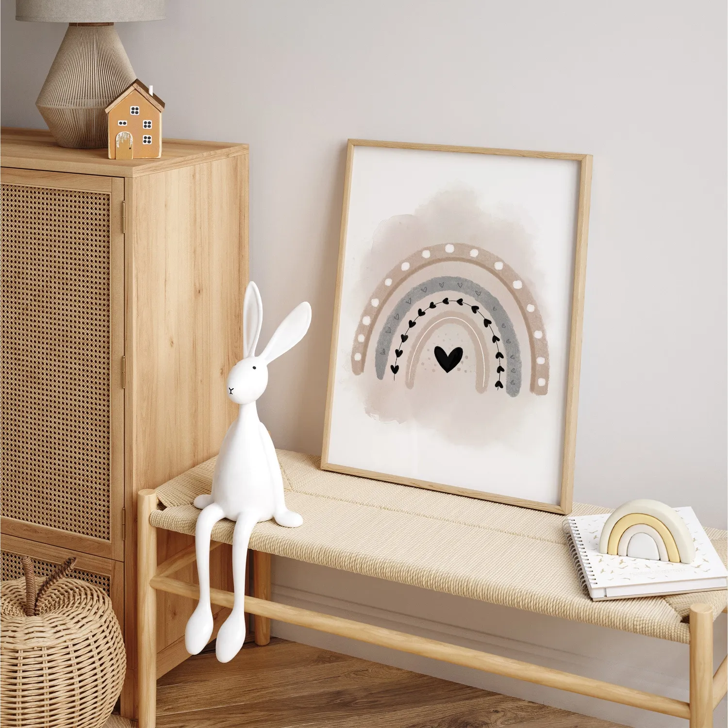 MeinBaby123 Kinderzimmer Poster 3er Set A4 Fuchs beige