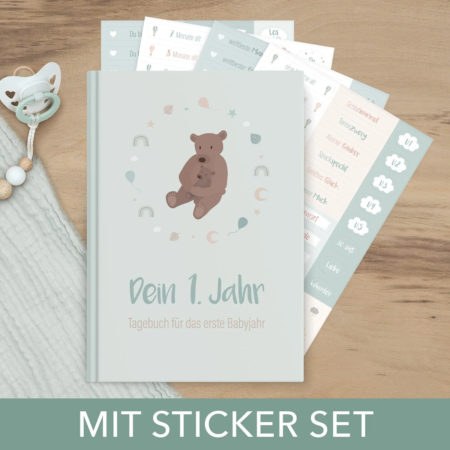 MINTKIND Babys erstes Jahr Baby-Tagebuch Fuchs 160 Seiten