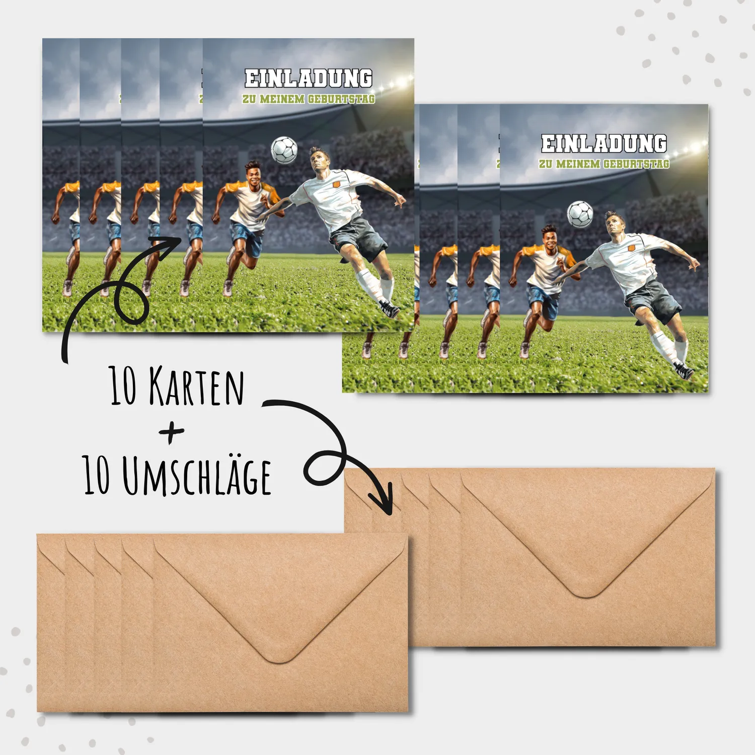 MeinBaby123 Einladungskarten Fußball 10er Set A6