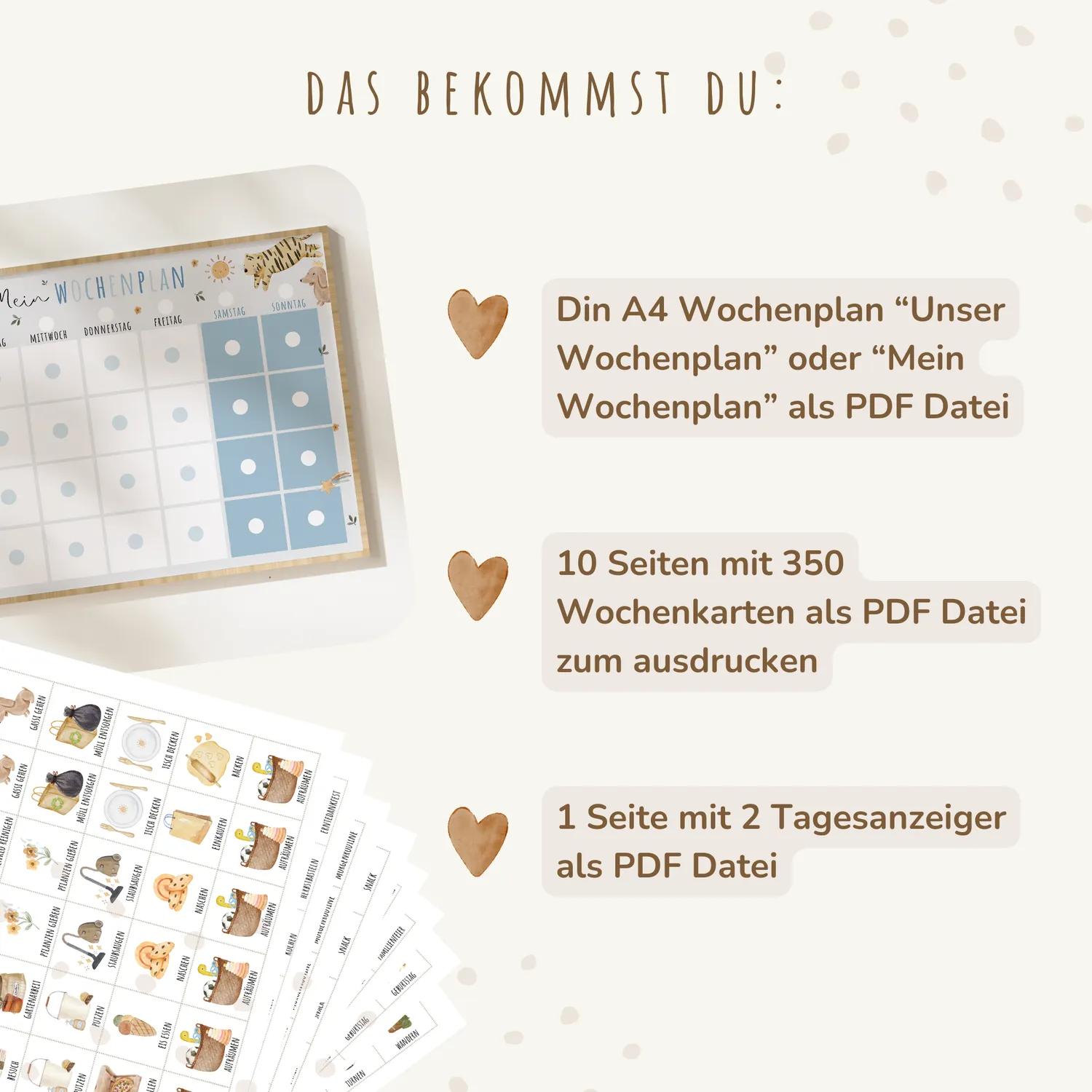 MeinBaby123 Wochenplan Kinder Boho Planer zum Ausdrucken