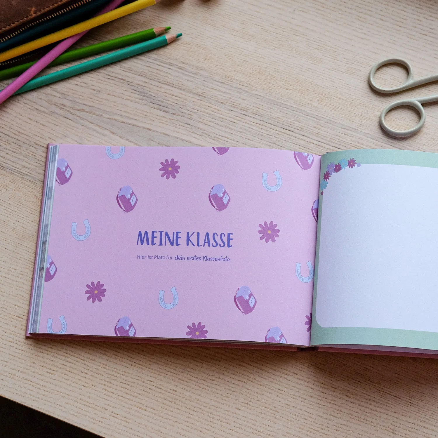 MINTKIND Freundebuch Schule Pferde Rosa 96 Seiten