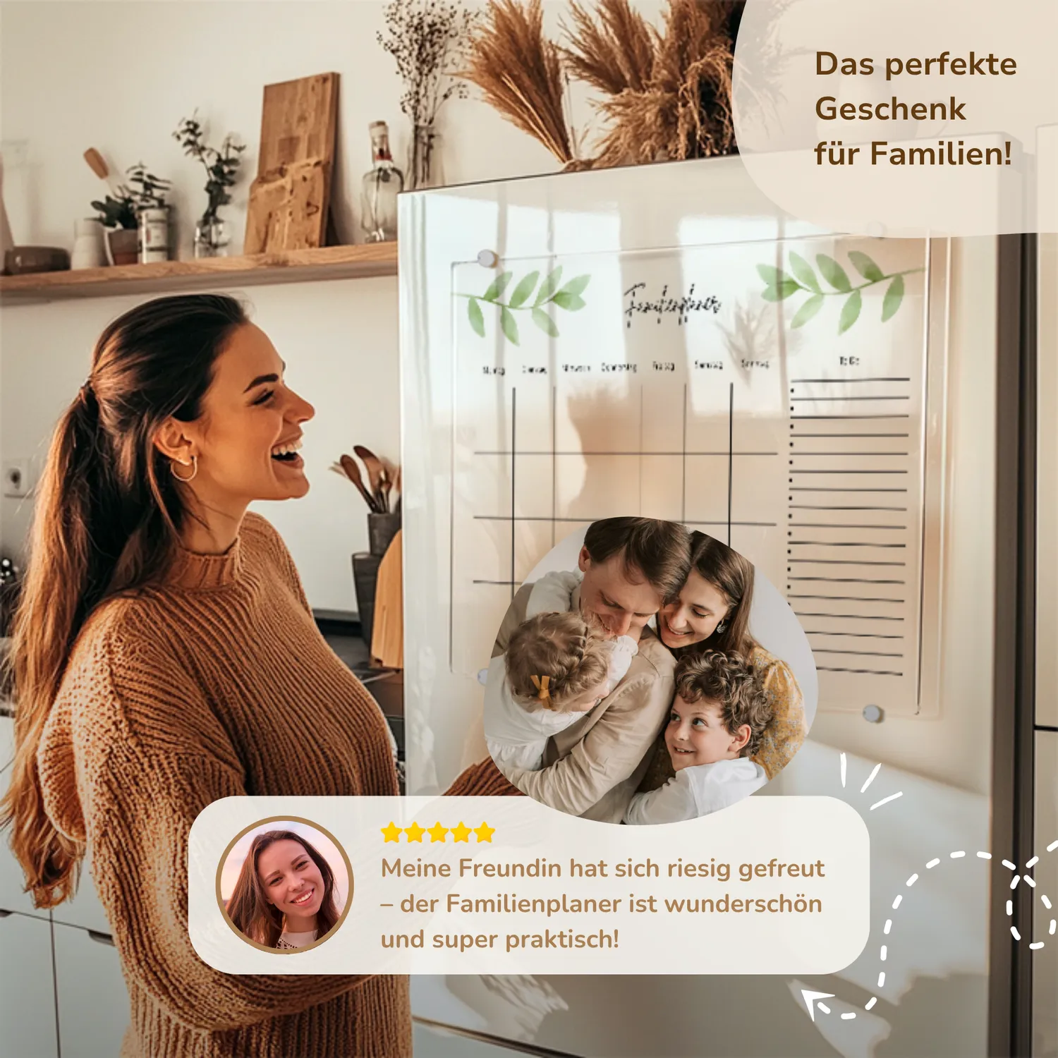 MeinBaby123 Familienplaner Acryl A3 mit Holzhalterung