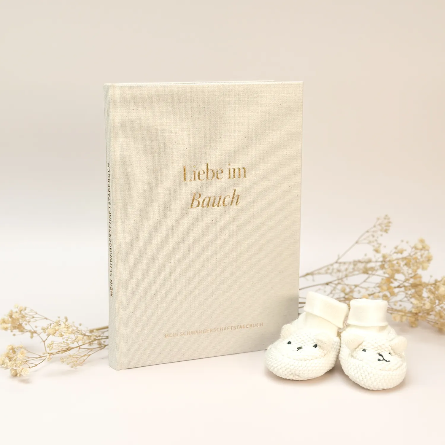 MeinBaby123 Schwangerschaftstagebuch Leinen Goldgravur 136 Seiten