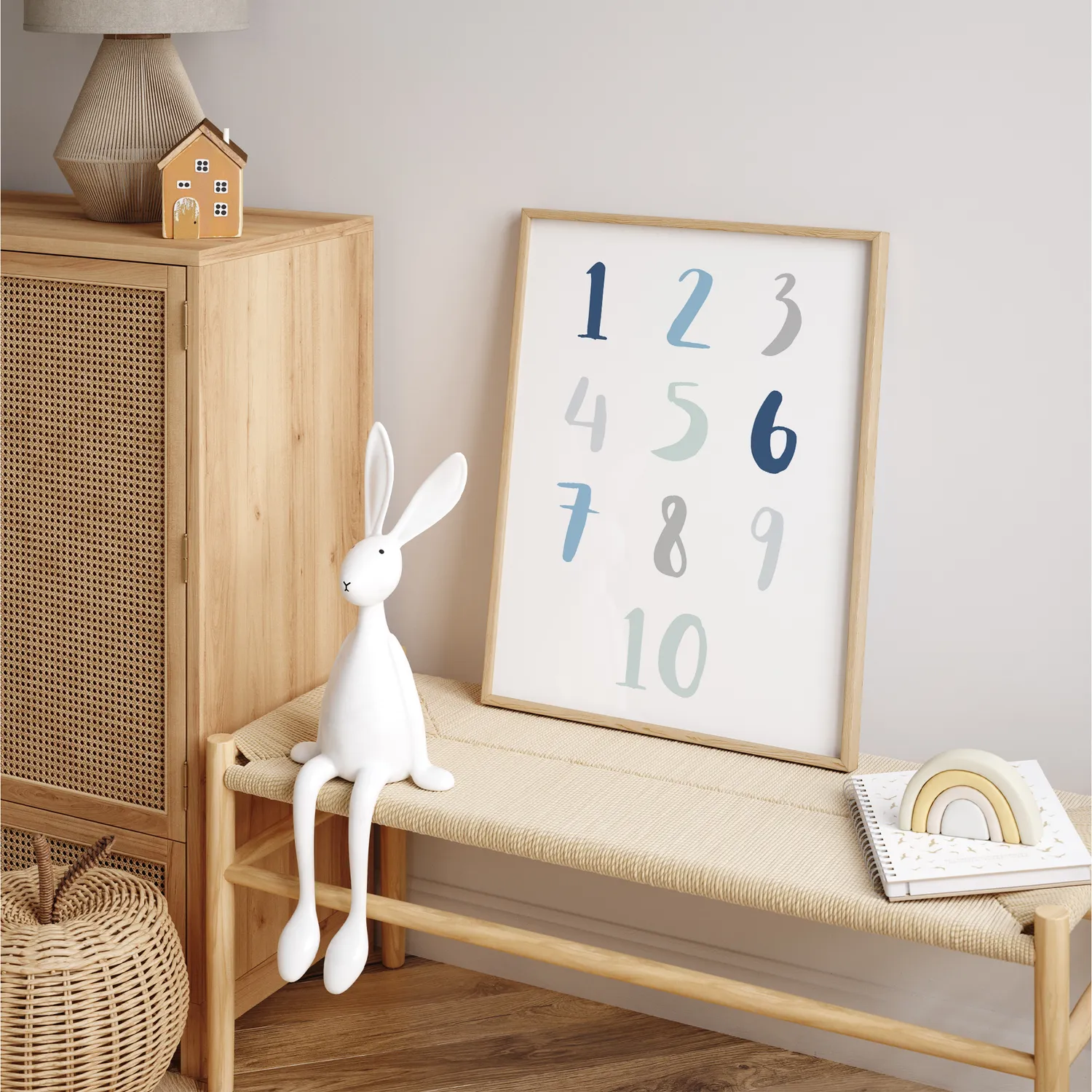 MeinBaby123 Lernposter ABC Zahlen 3er Set blau A4